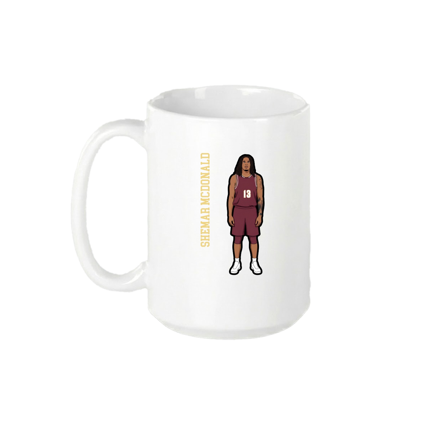 15oz Coffee Mug — Name Vertical in White