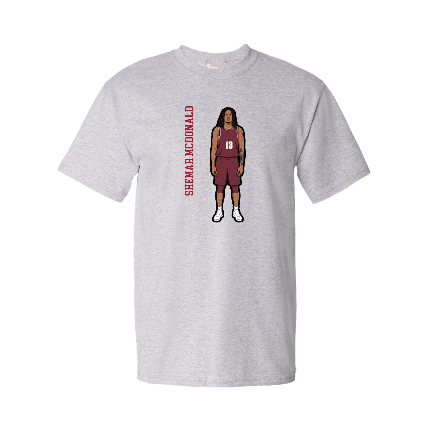 Tee — Name Vertical in Grey