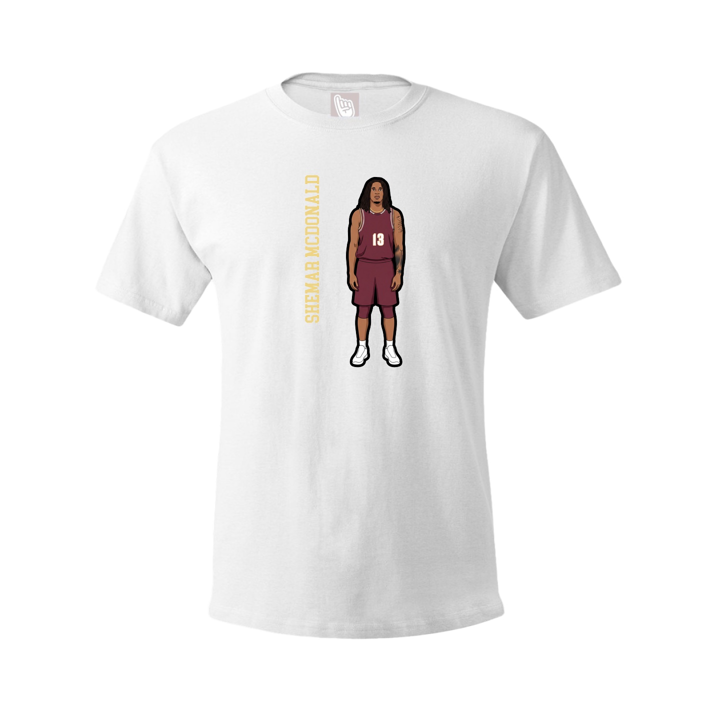 Youth Tee — Name Vertical in White