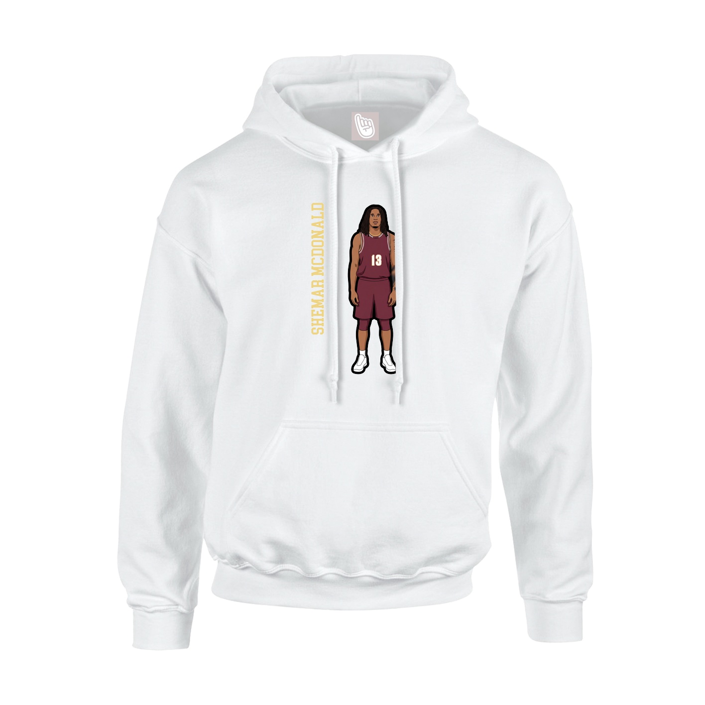 Youth Hoodie — Name Vertical in White