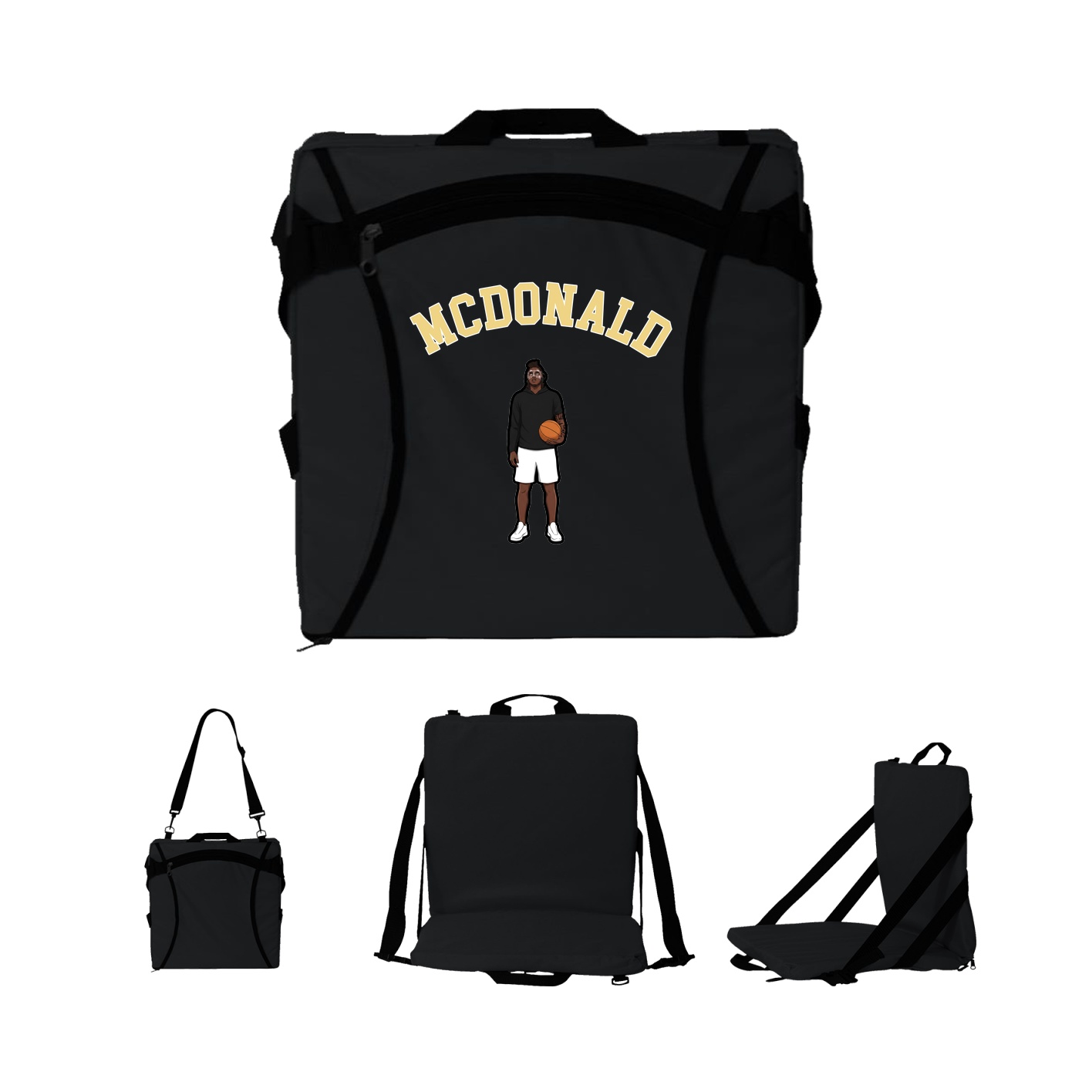 Folding Stadium Seat — Shirsey Arch in Black