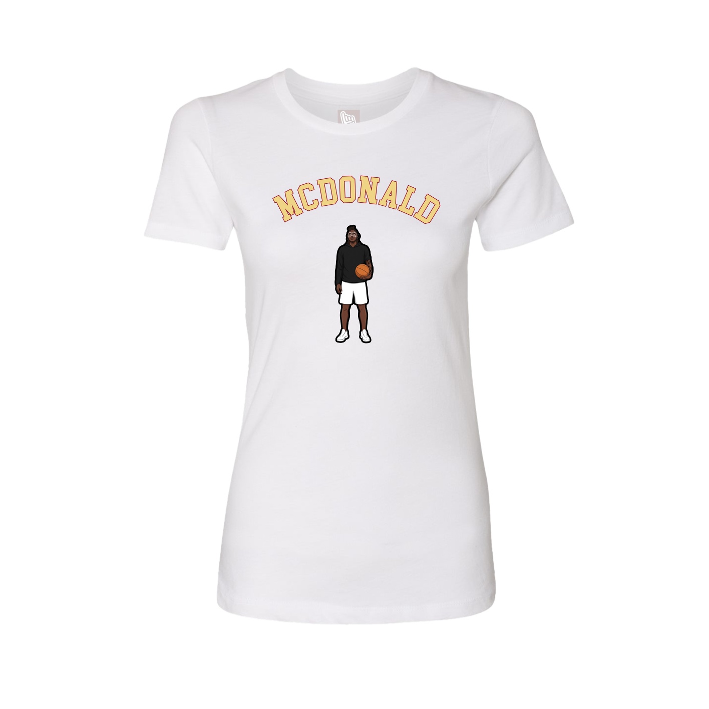 Fitted Women's Tee — Shirsey Arch in White