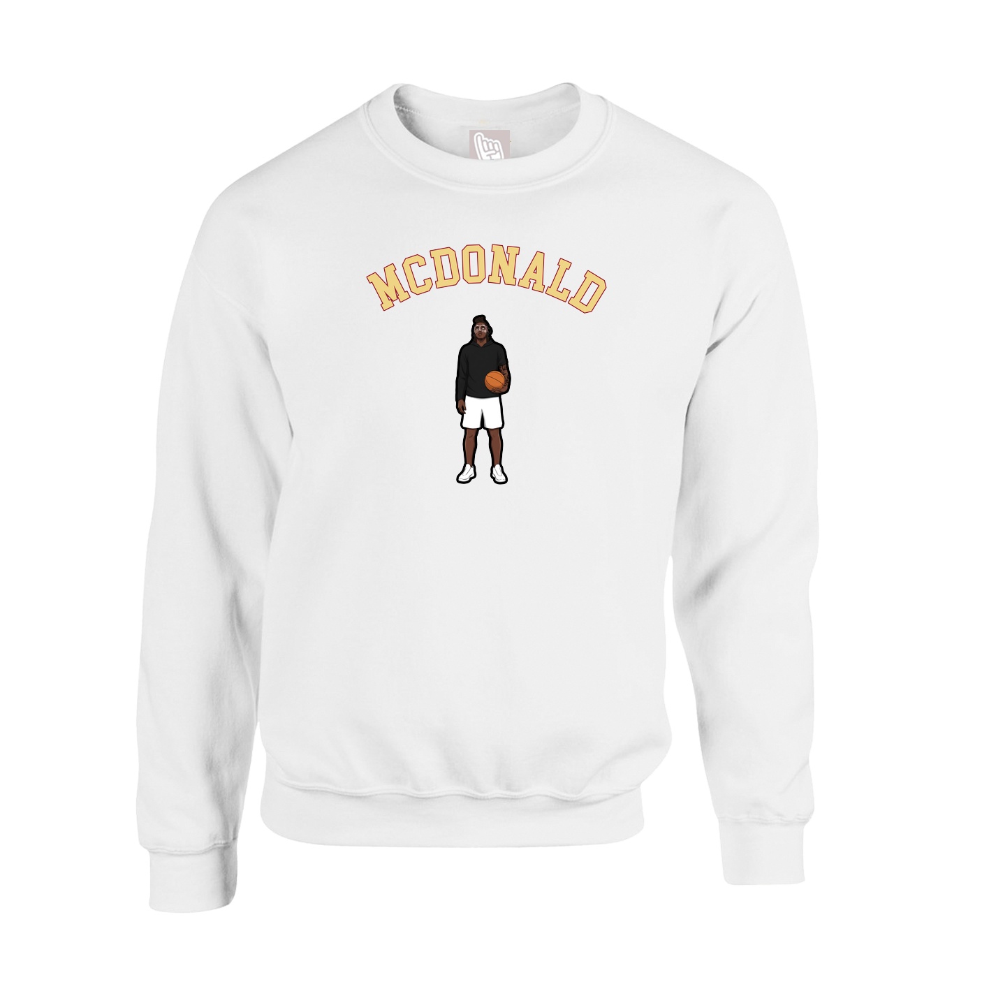 Fleece Crew — Shirsey Arch in White