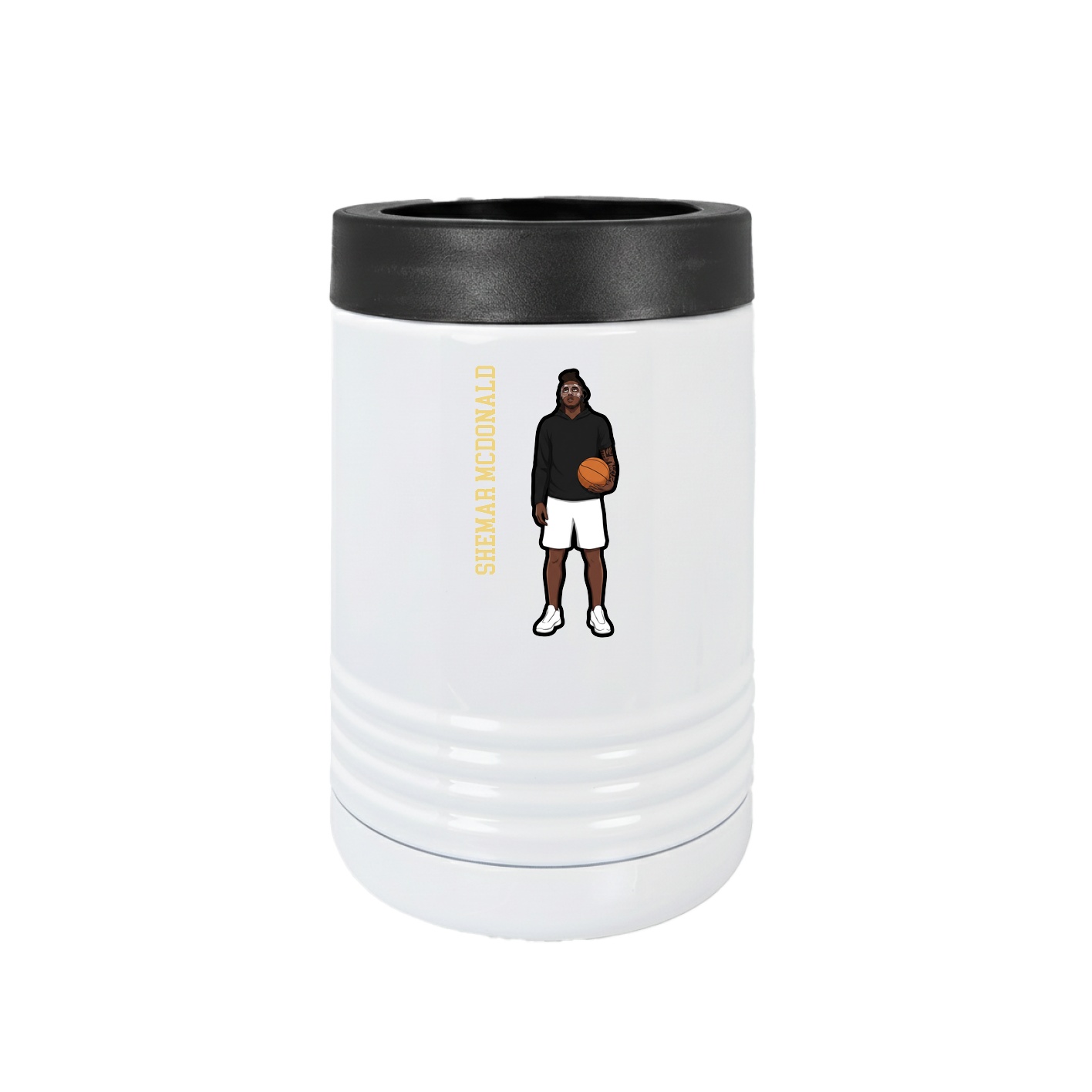 Beverage Holder — Name Vertical in White