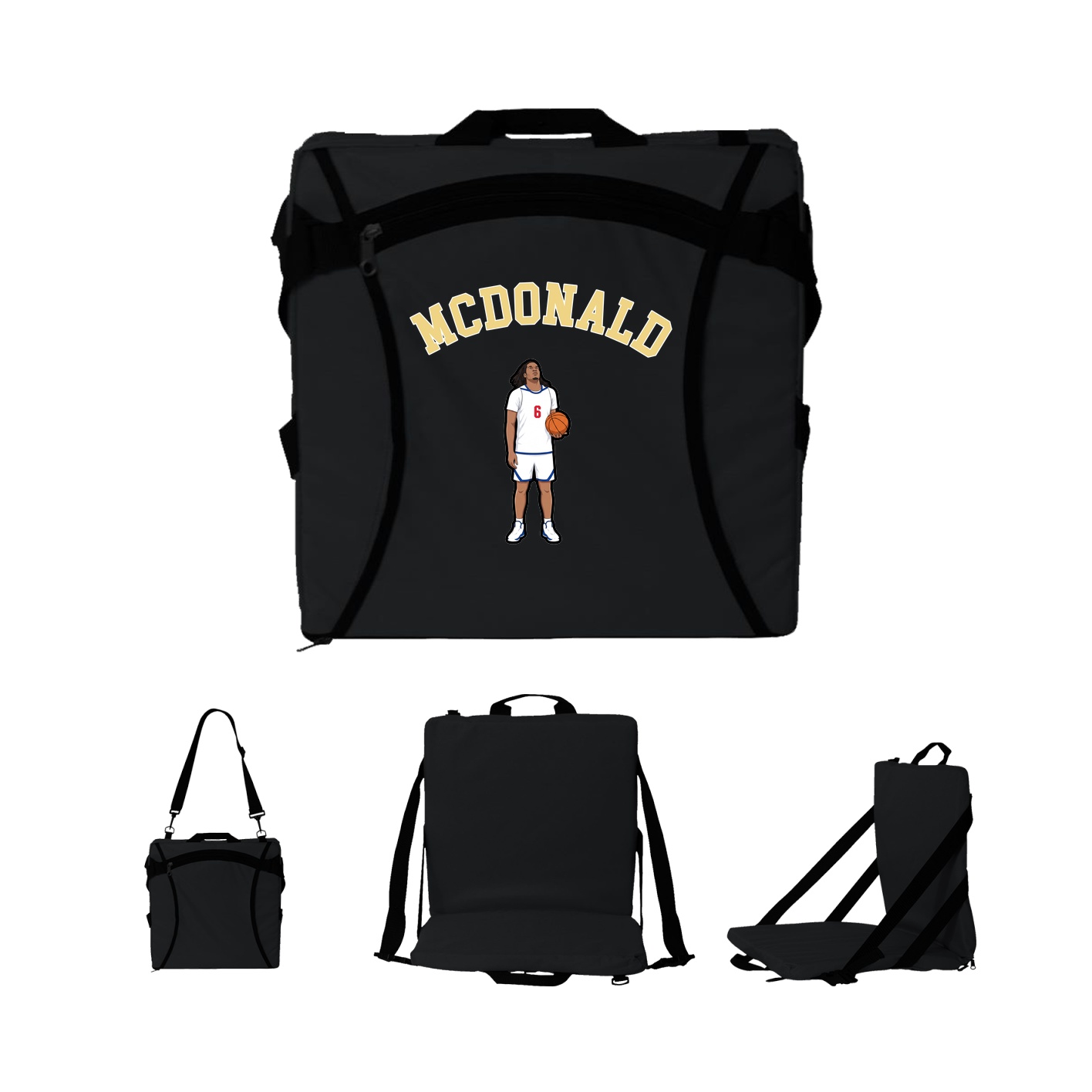 Folding Stadium Seat — Shirsey Arch in Black
