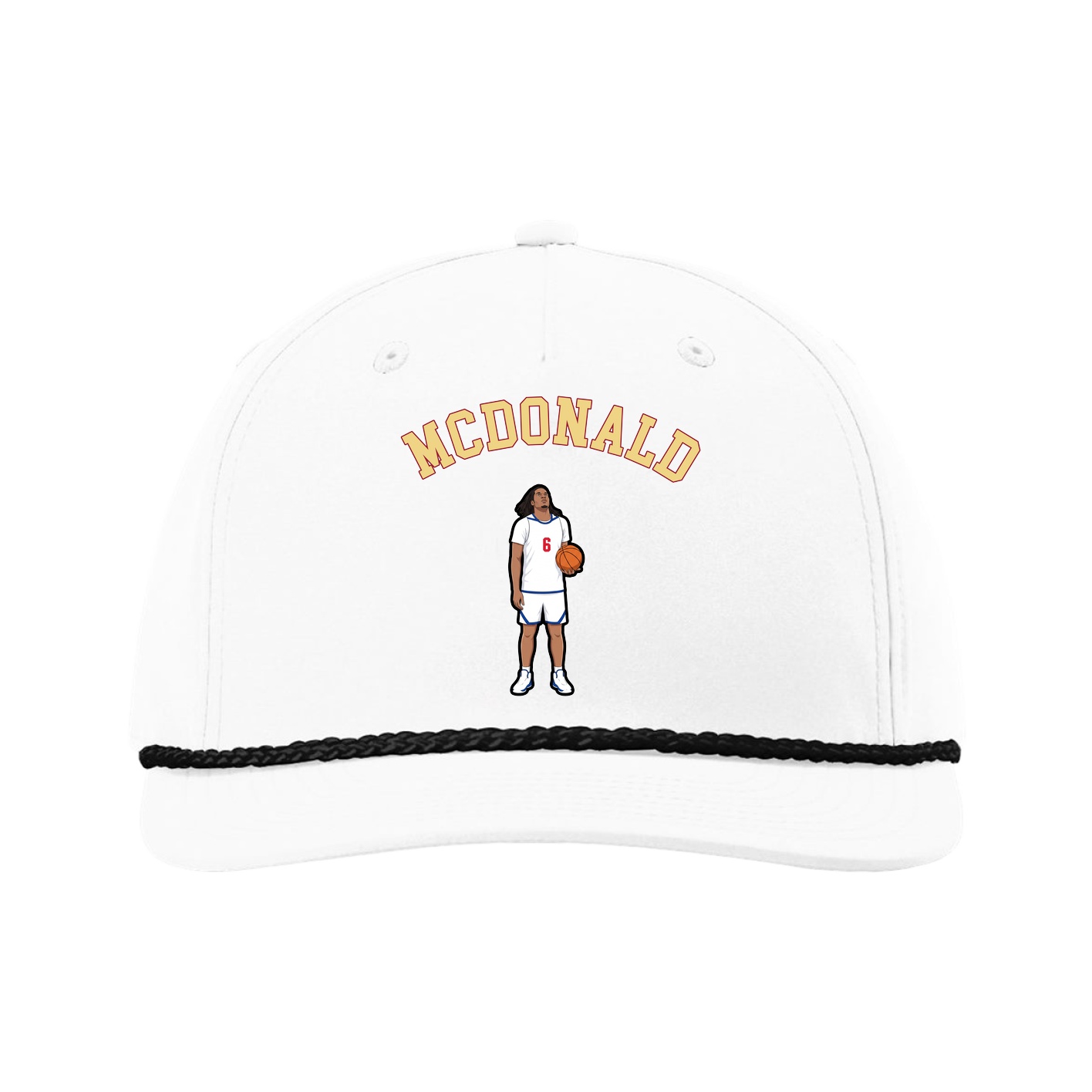 Five-Panel Classic Rope Cap — Shirsey Arch in White