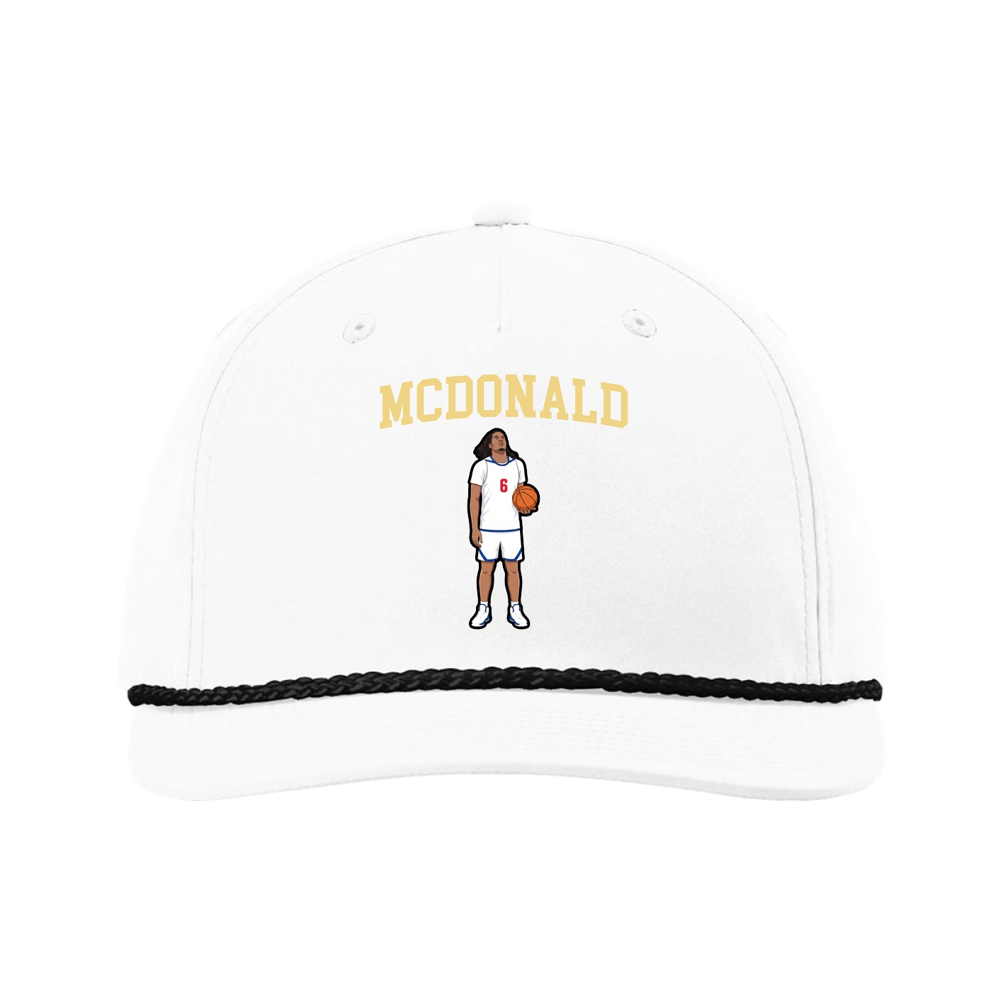 Five-Panel Classic Rope Cap — Shirsey in White