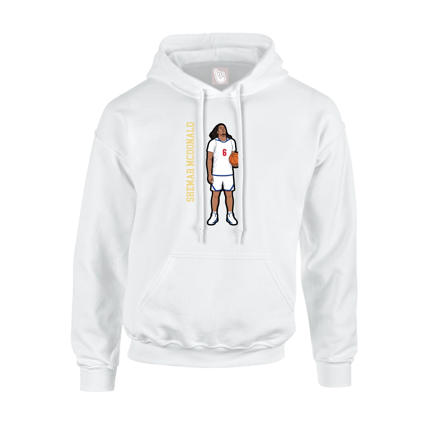 Hoodie — Name Vertical in White