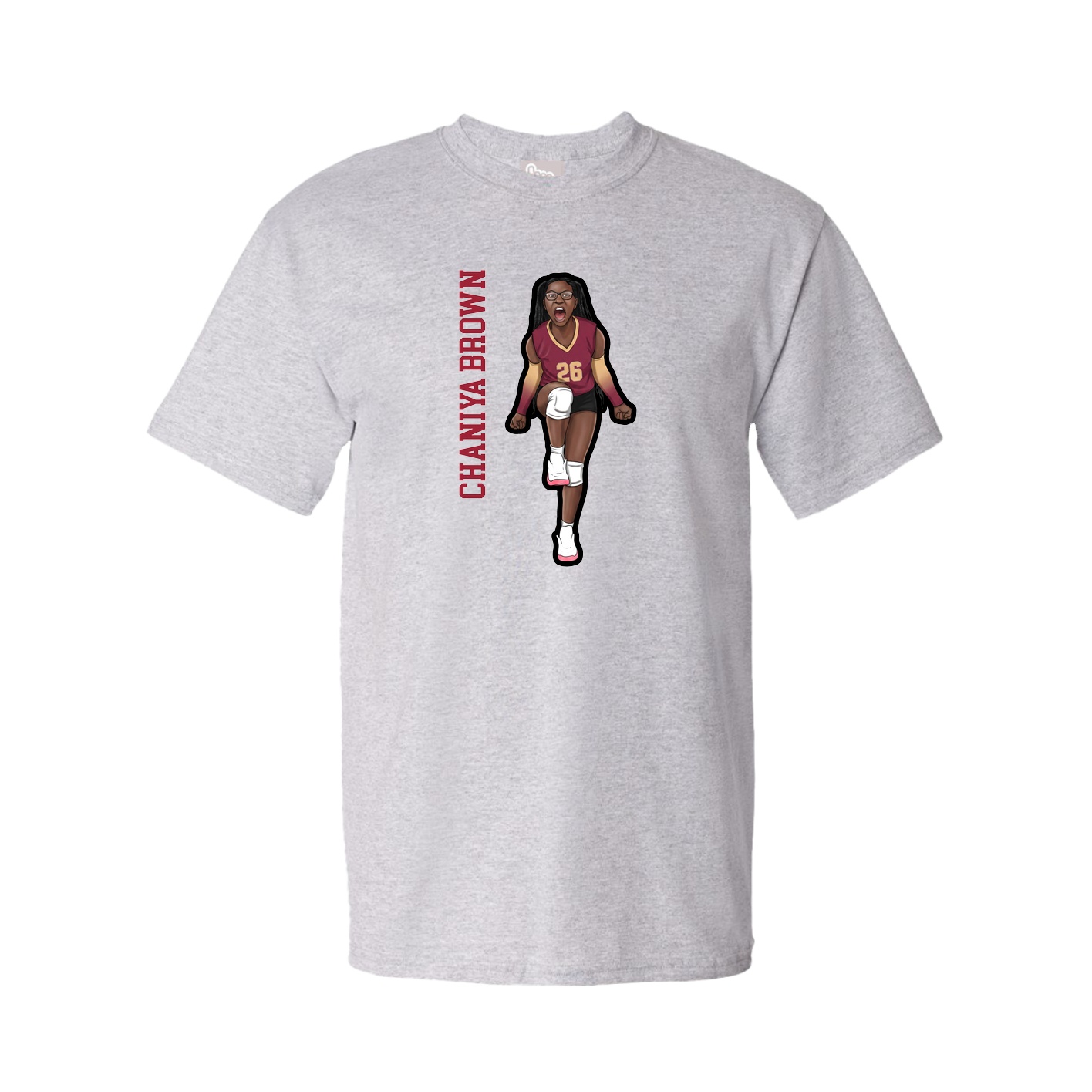 Tee — Name Vertical in Grey