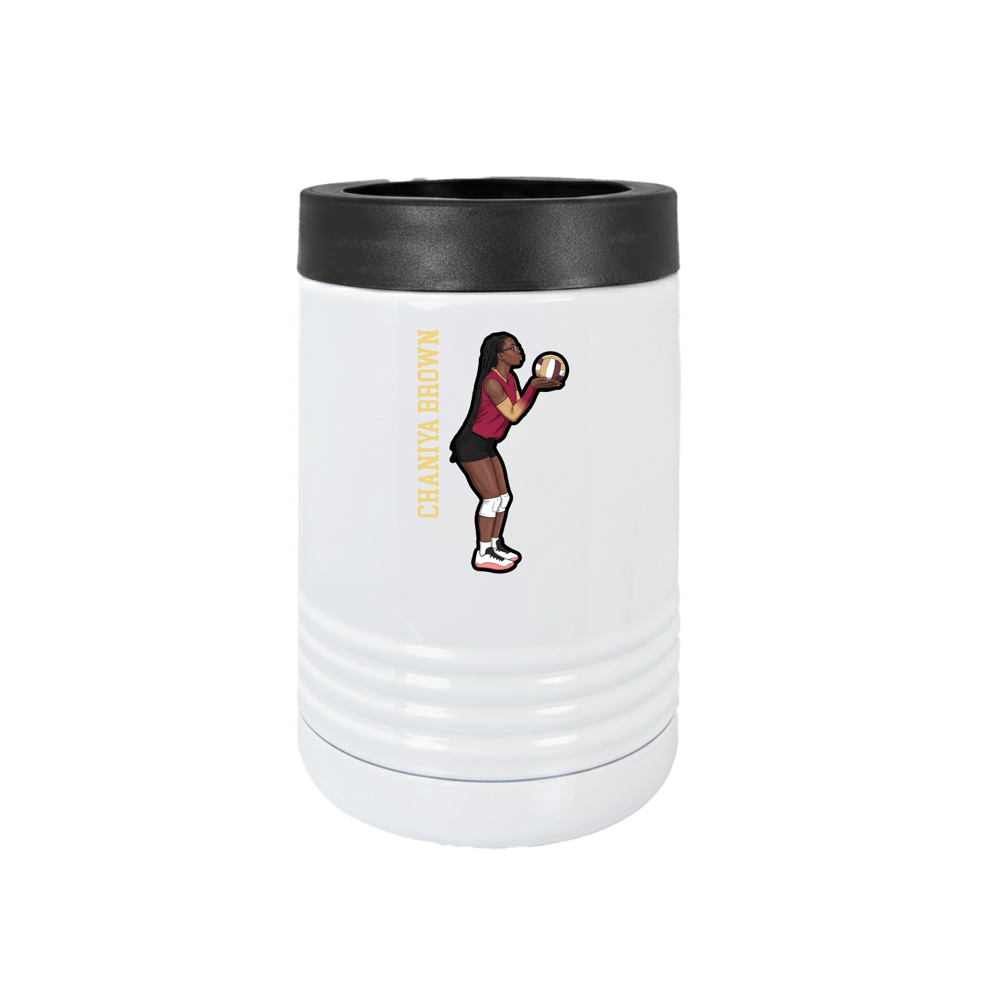 Beverage Holder — Name Vertical in White