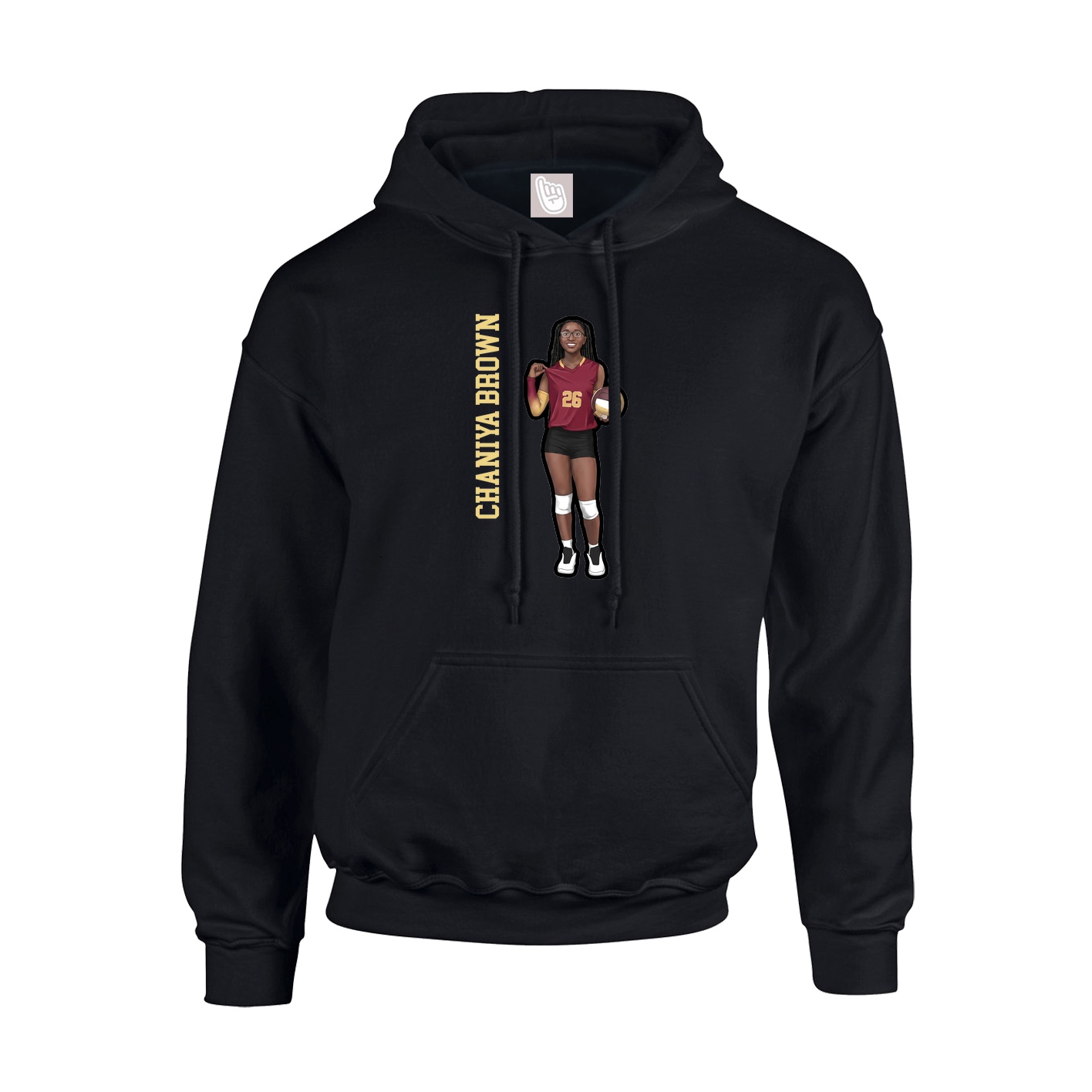 Youth Hoodie — Name Vertical in Black