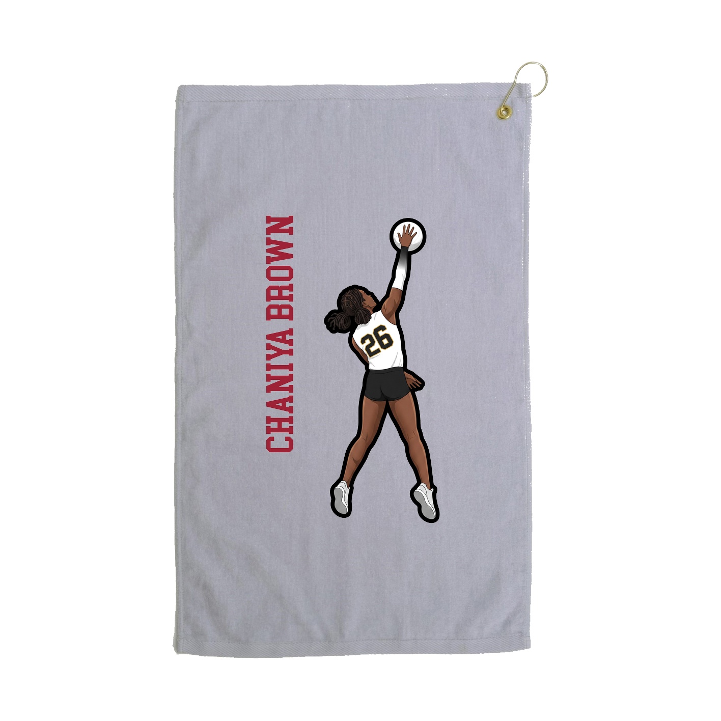 Golf Towel — Name Vertical in Grey