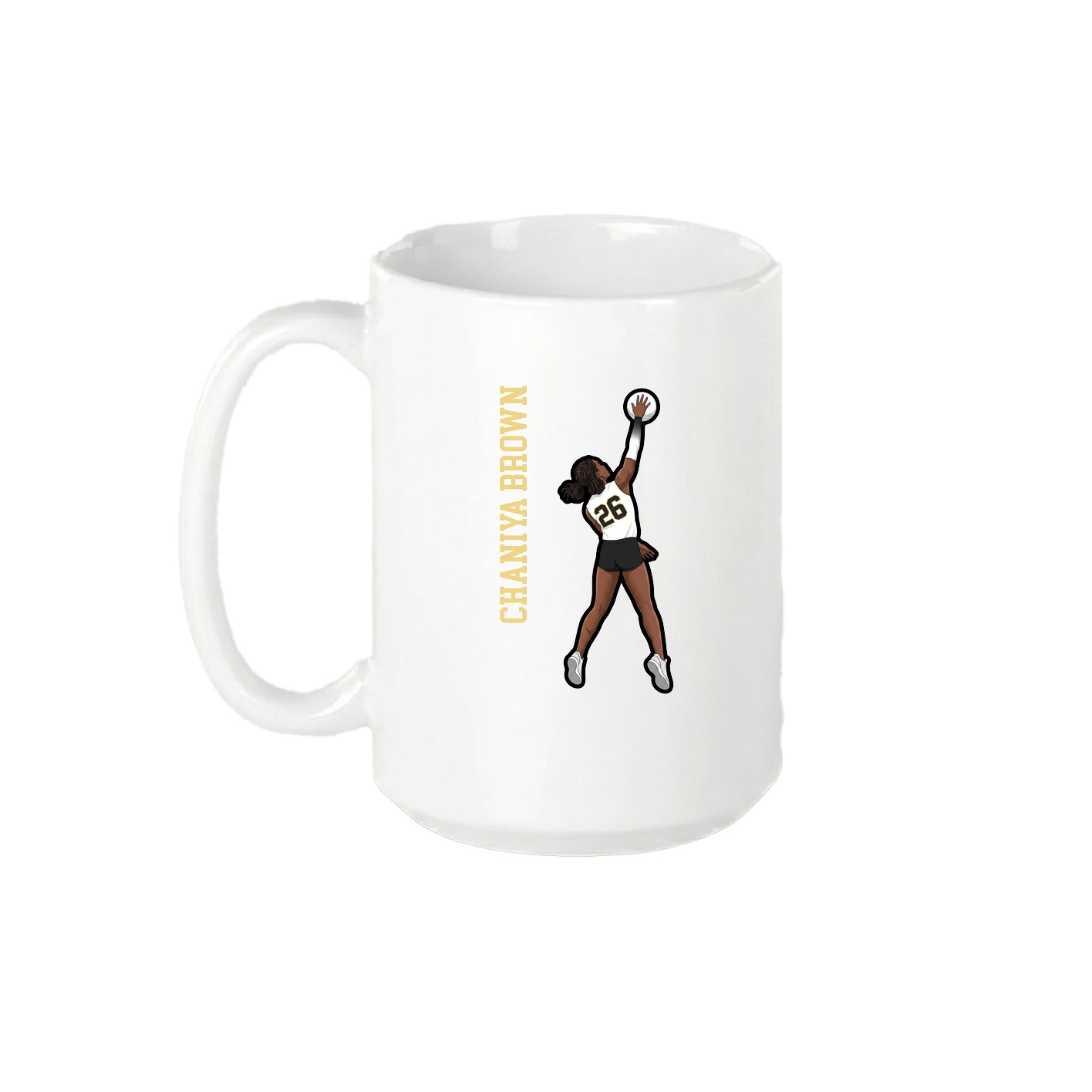 15oz Coffee Mug — Name Vertical in White