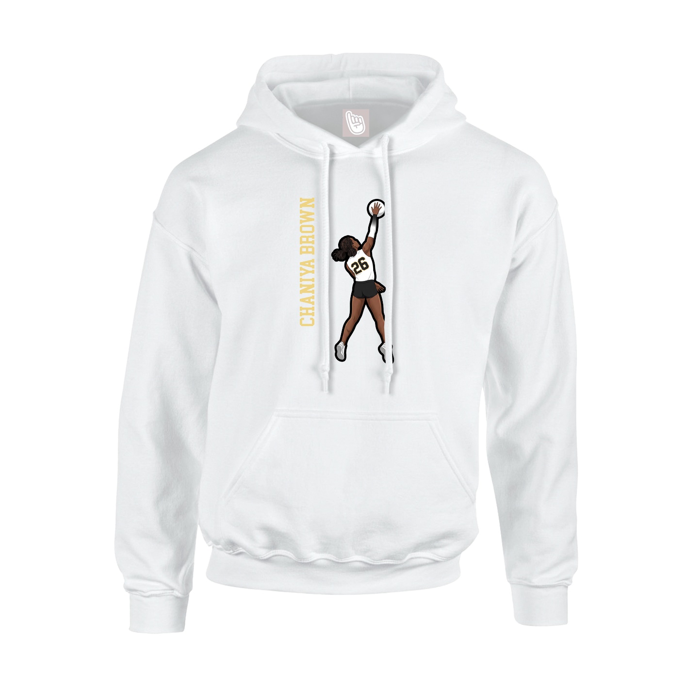 Youth Hoodie — Name Vertical in White