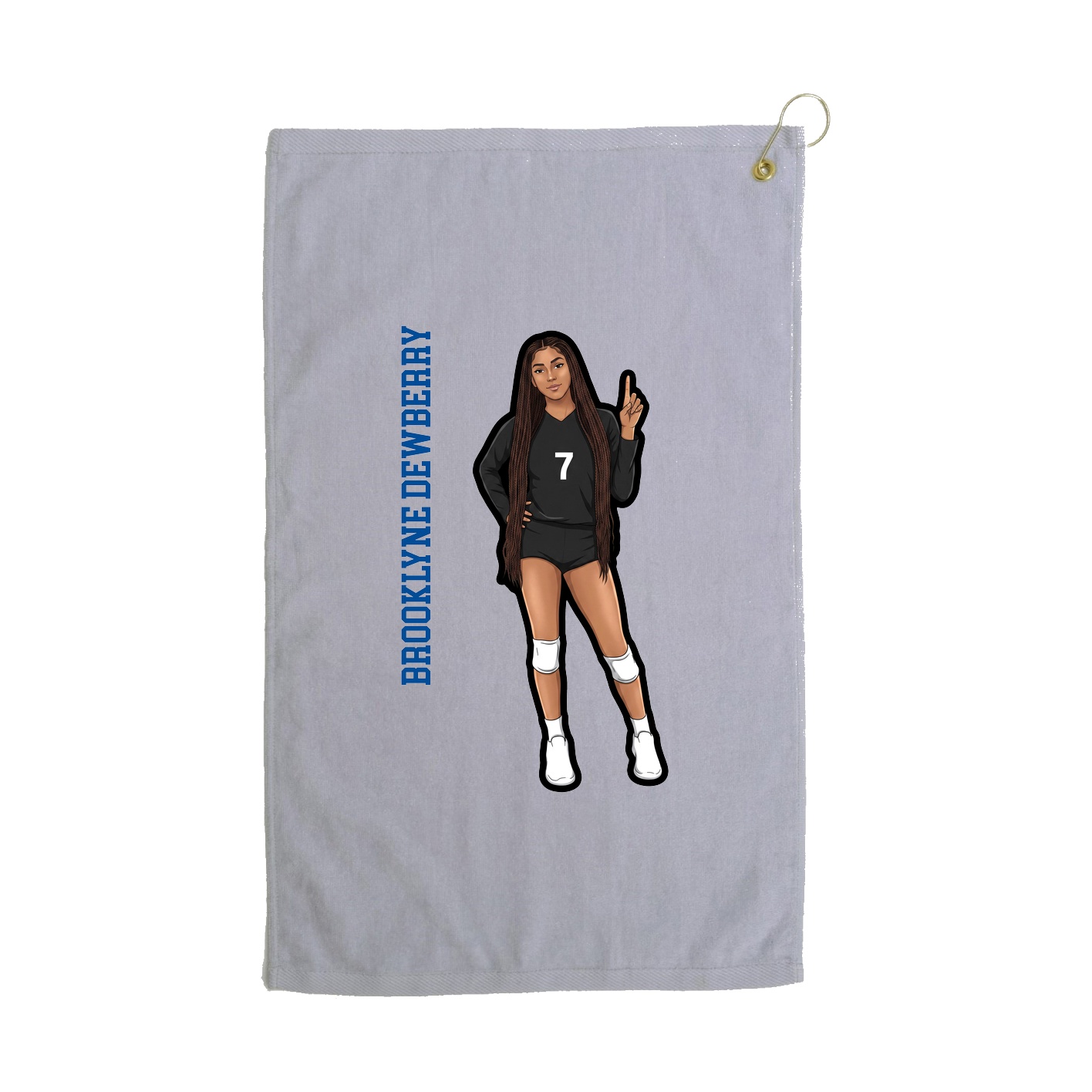 Golf Towel — Name Vertical in Grey