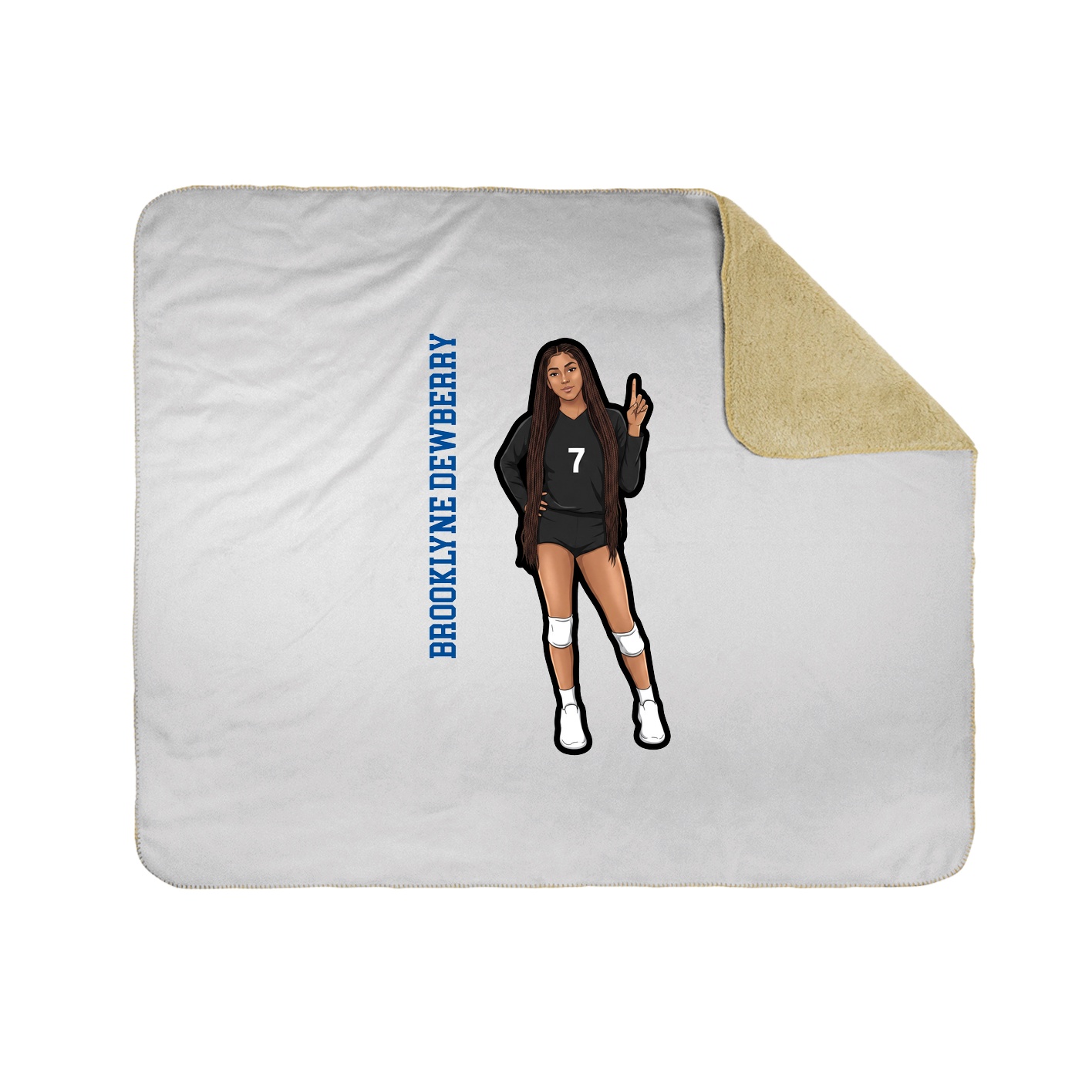 Throw Blanket — Name Vertical in White