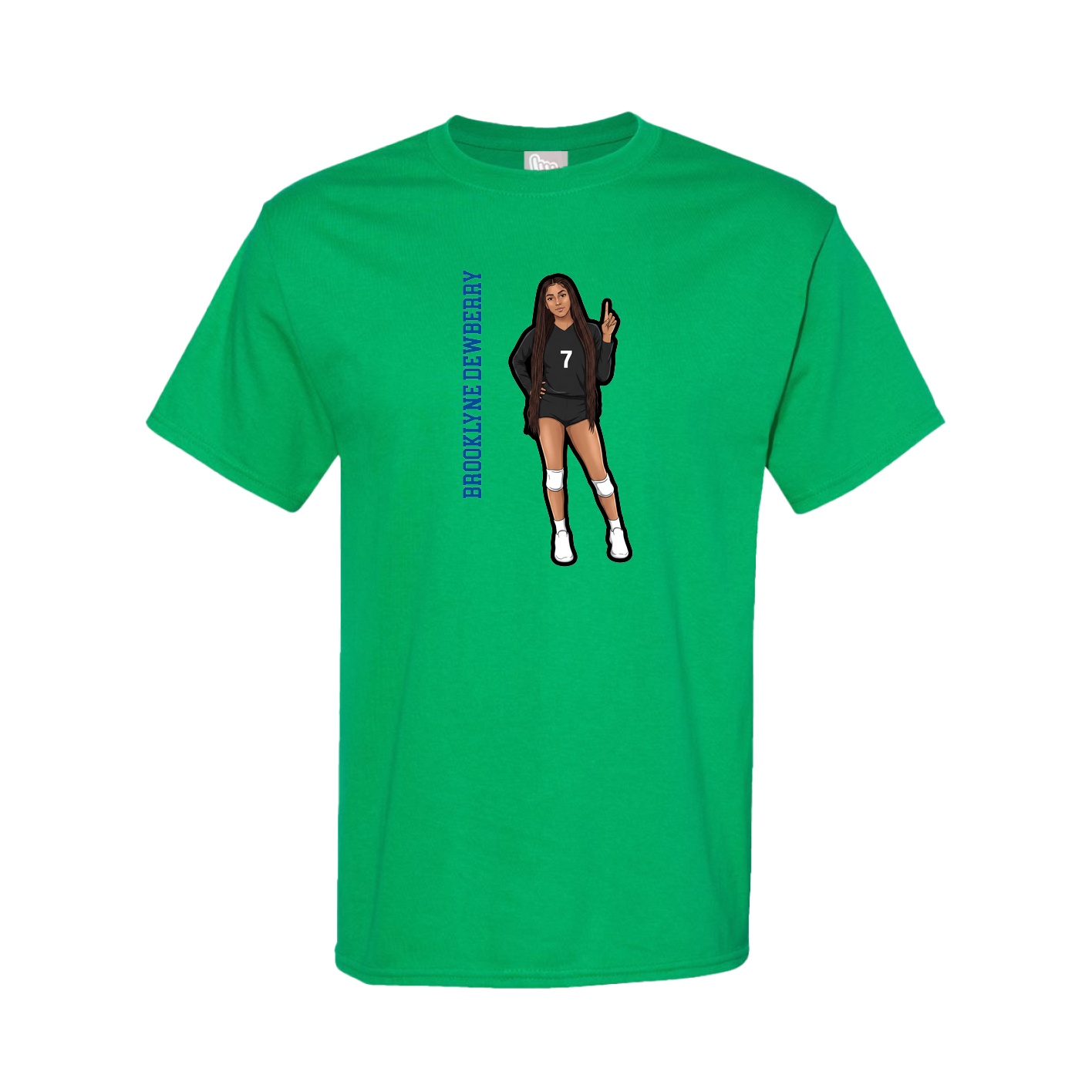 Tee — Name Vertical in Green