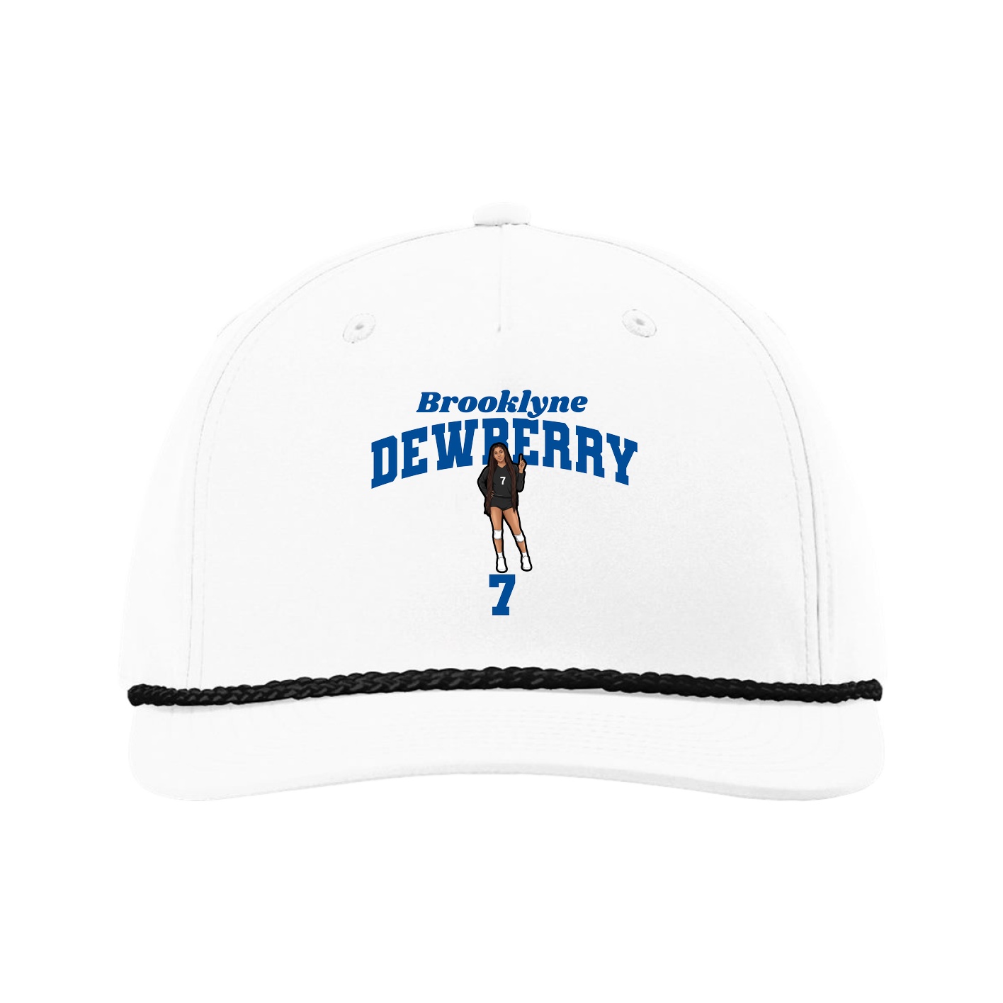 Five-Panel Classic Rope Cap — Signature Arch in White