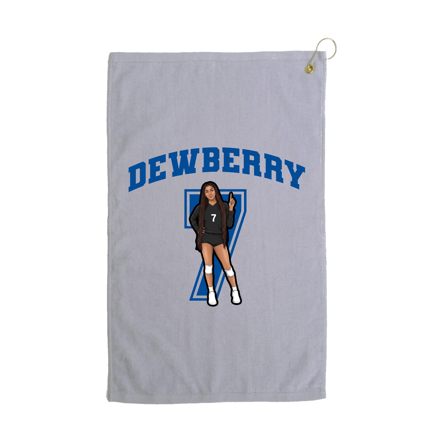 Golf Towel — Number in Grey