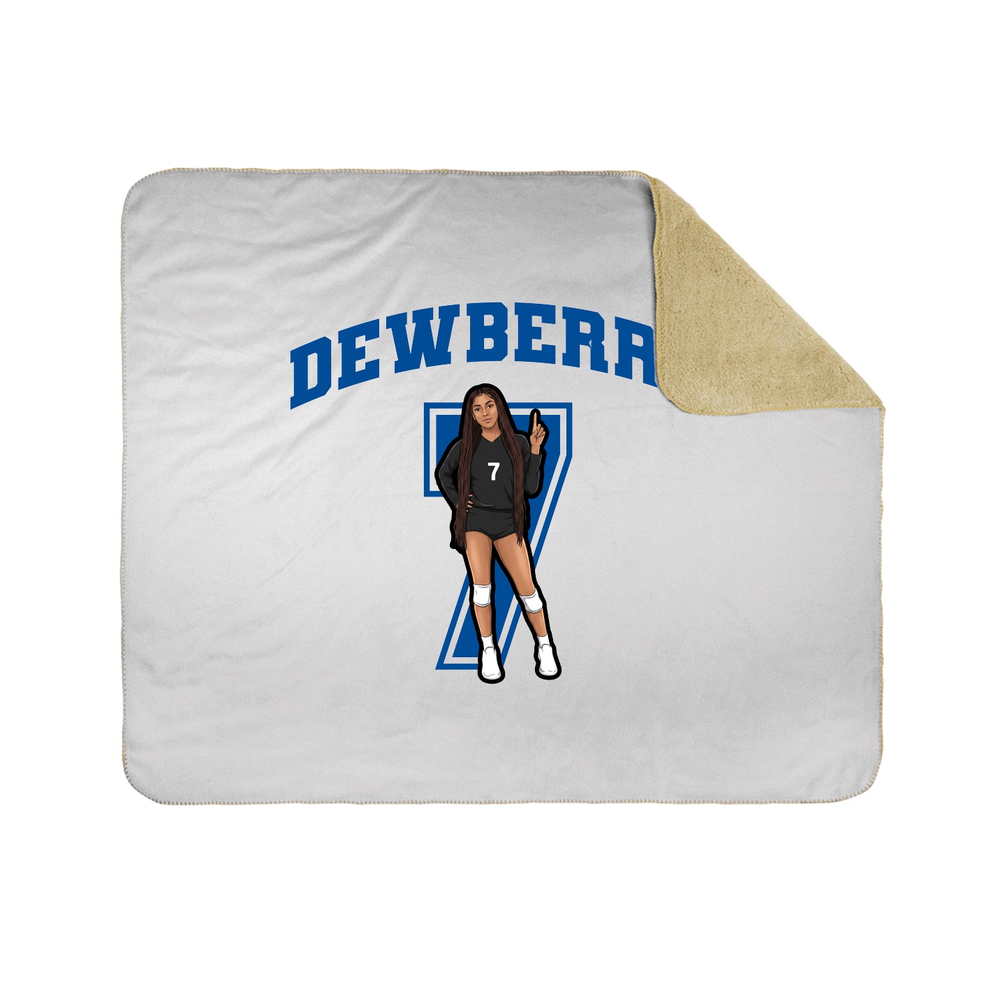 Throw Blanket — Number in White