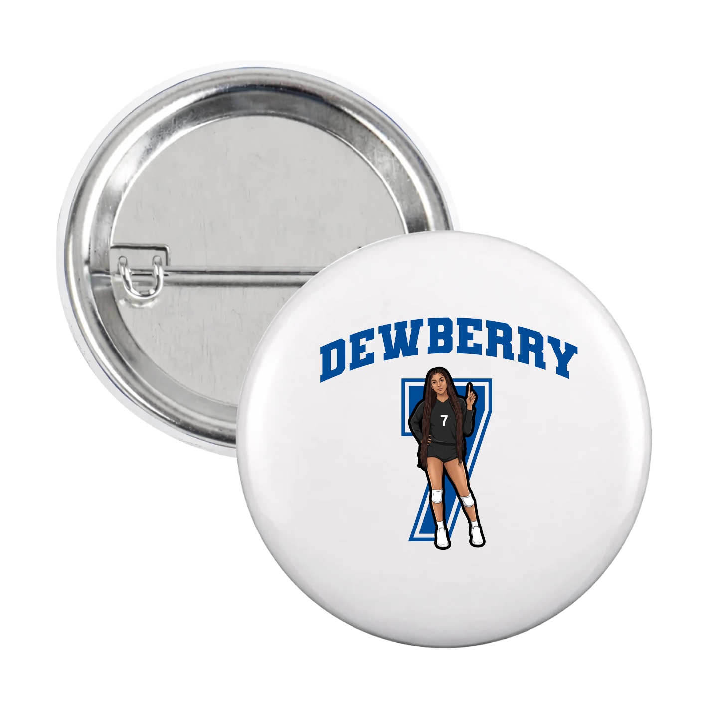 Game Day Button — Number in White