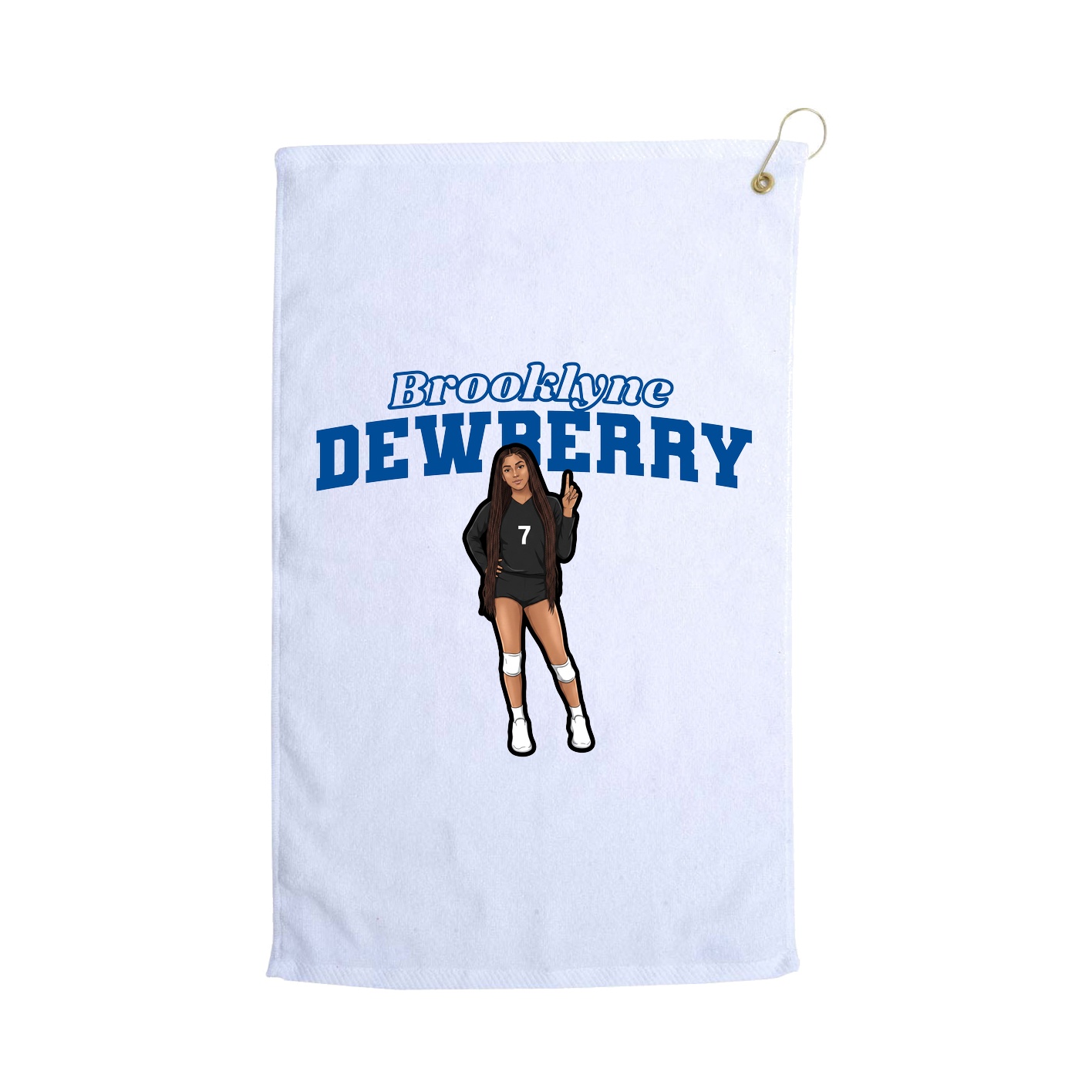 Golf Towel — Name Arch in White
