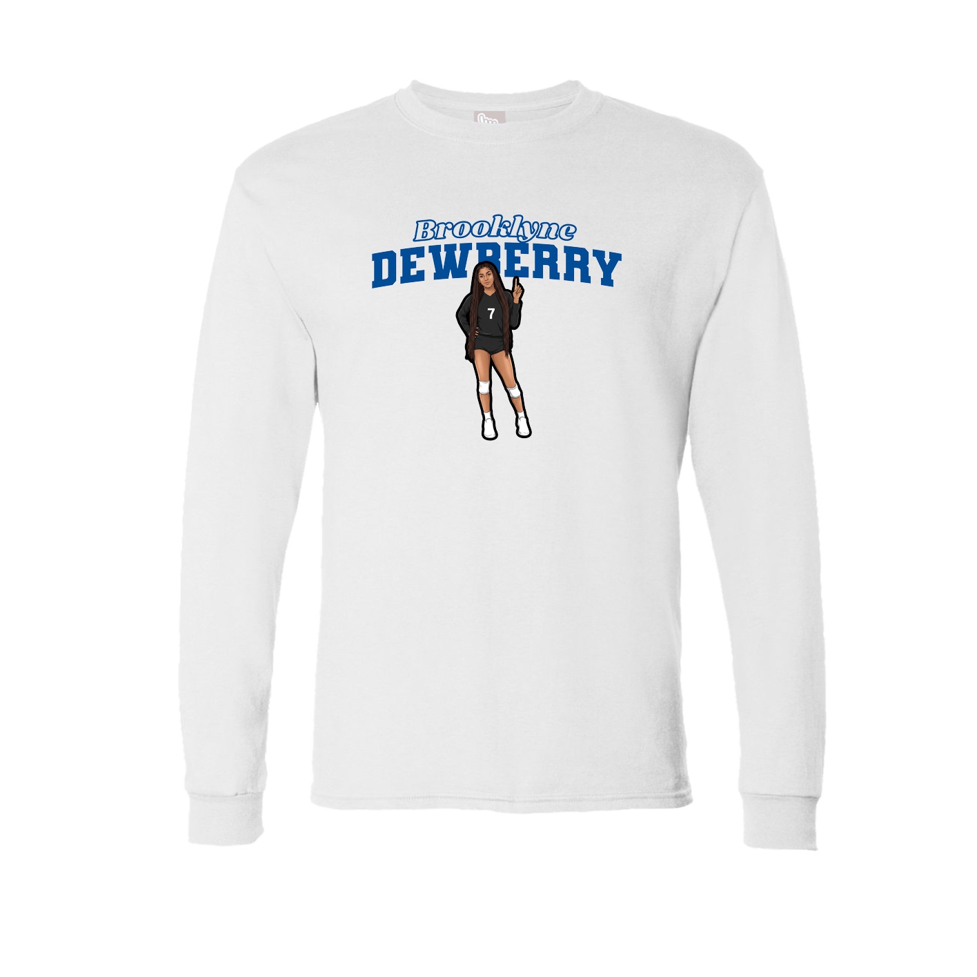 Long Sleeve Tee — Name Arch in White
