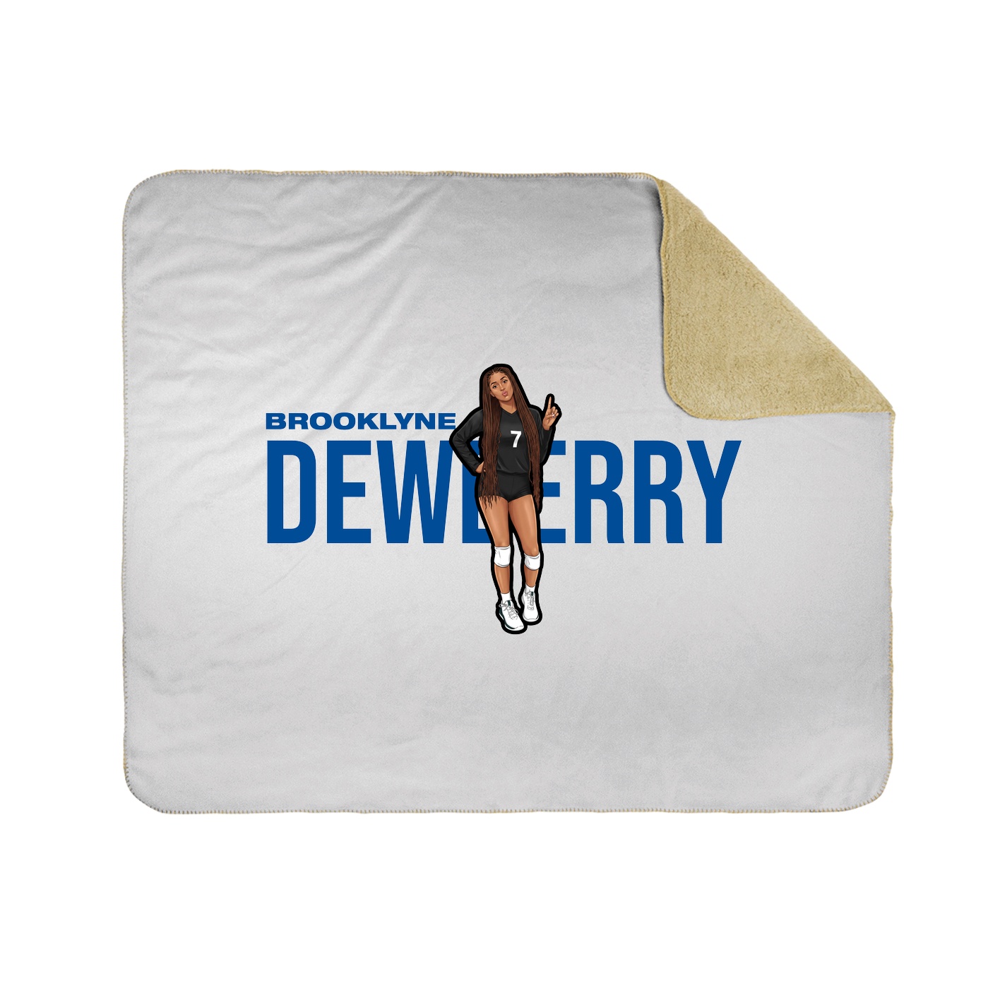 Throw Blanket — Player Name in White