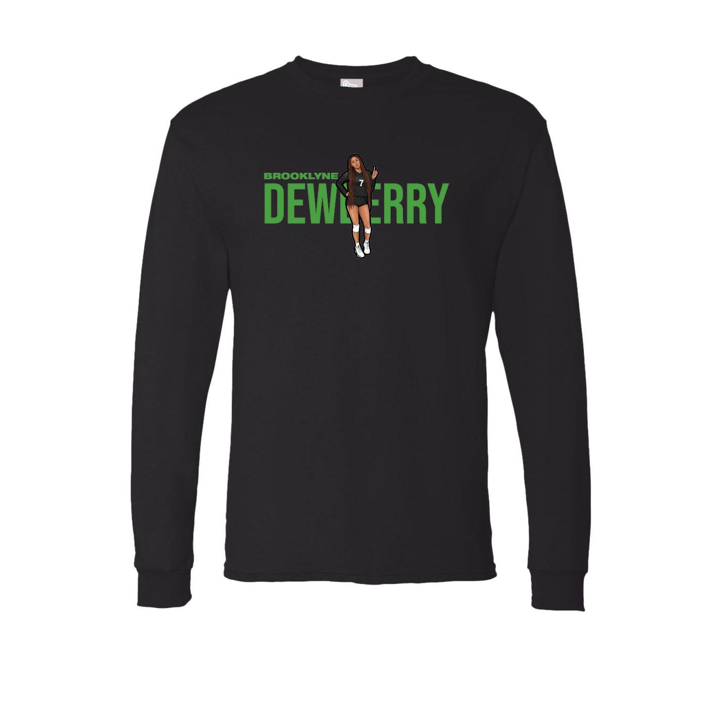 Long Sleeve Tee — Player Name in Black