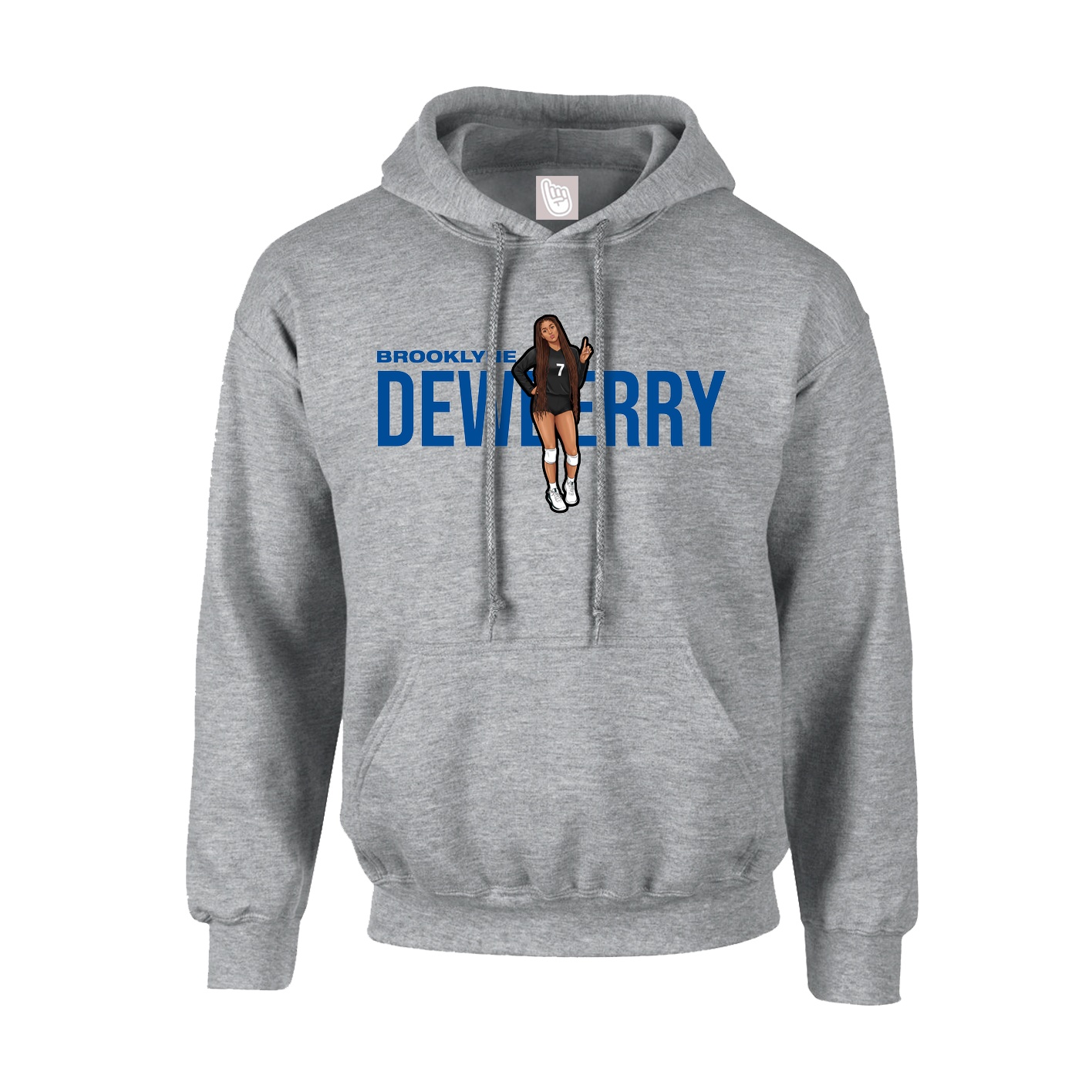 Youth Hoodie — Player Name in Grey