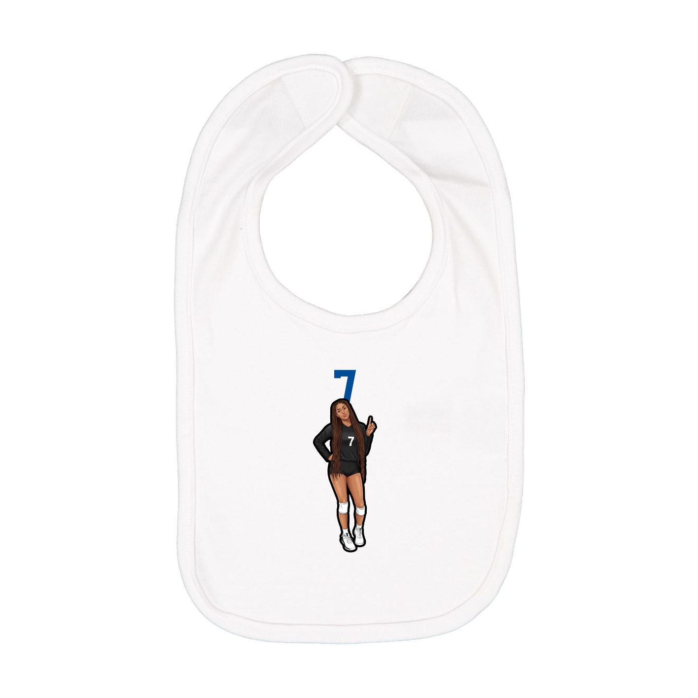 Infant Bib — Number Top in White