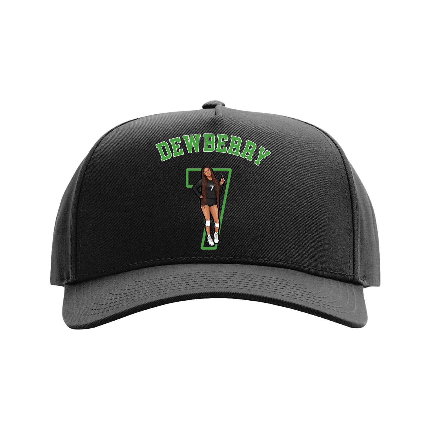 Full Fabric Five-Panel Champ Cap — Shirsey Arch in Black
