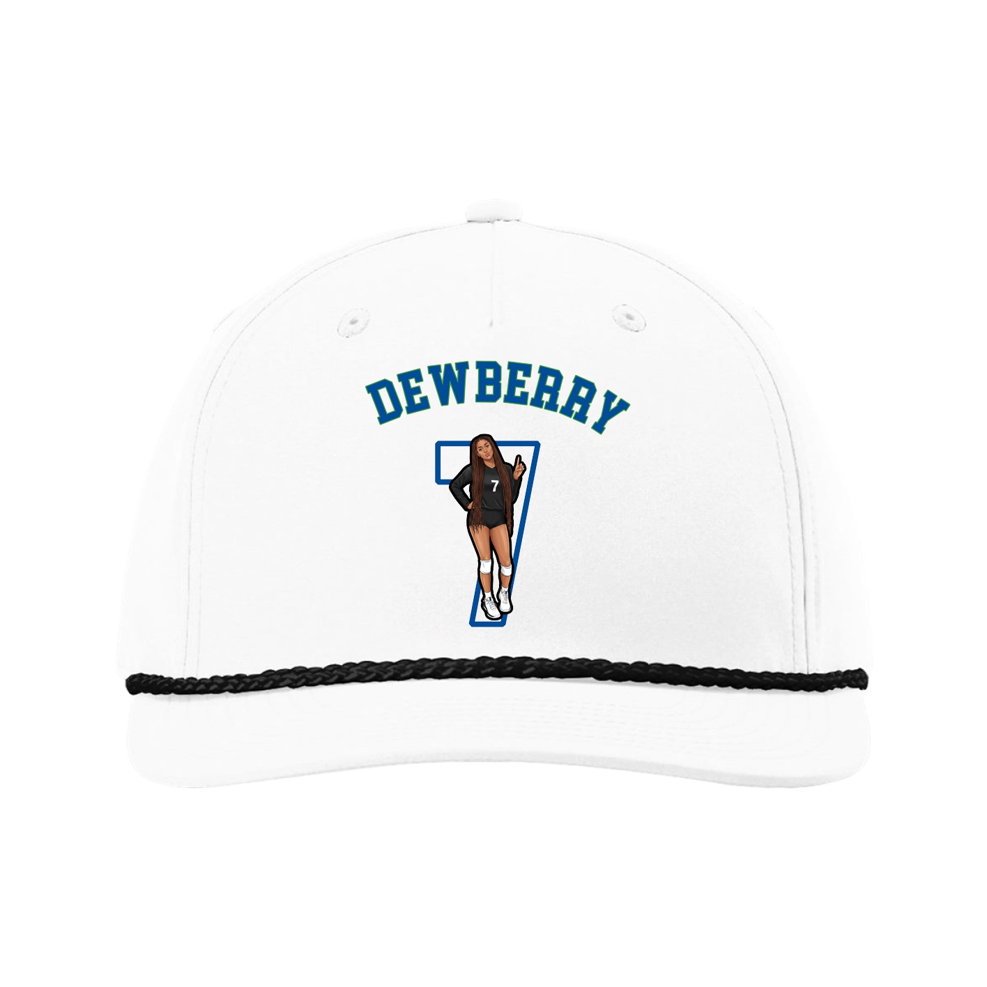 Five-Panel Classic Rope Cap — Shirsey Arch in White