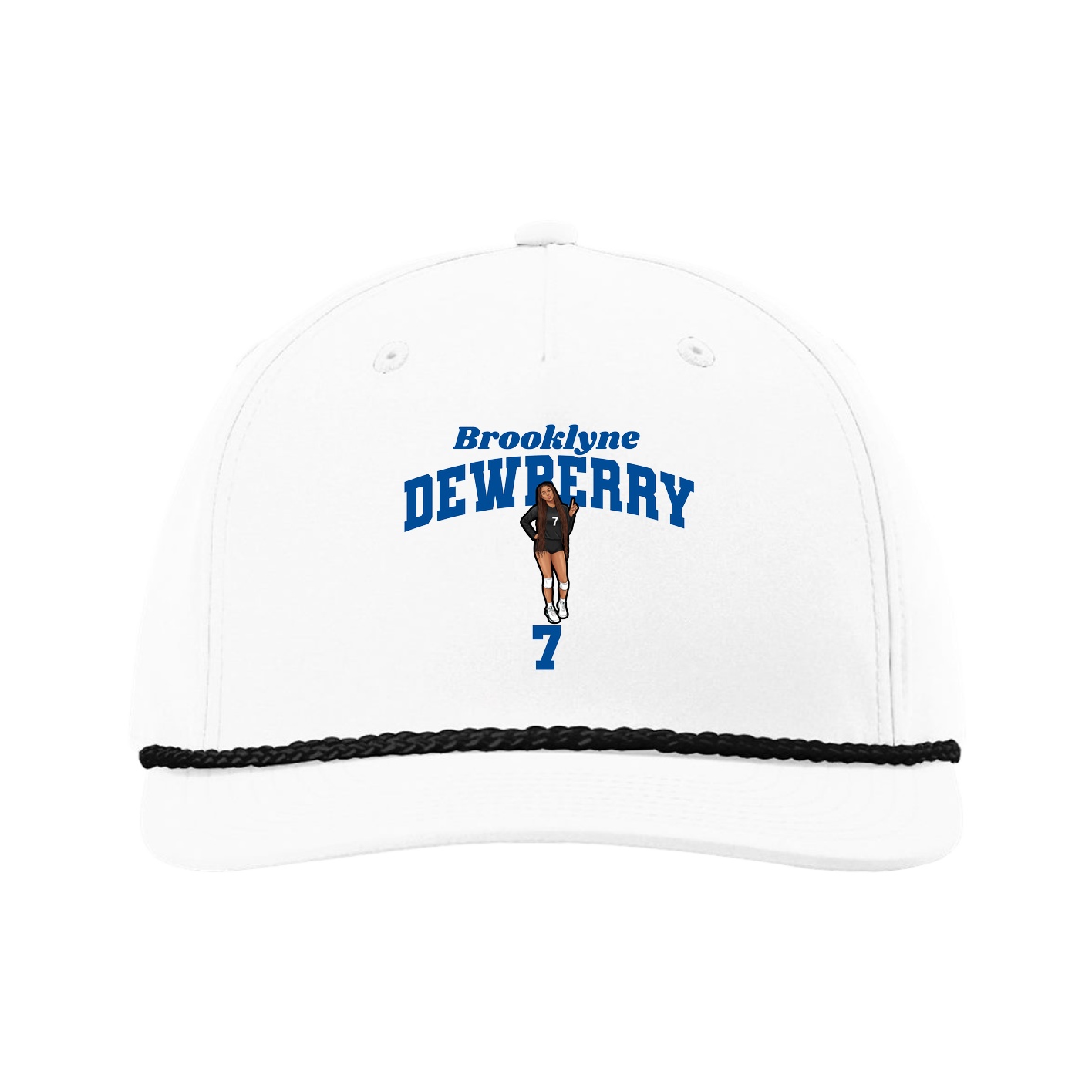 Five-Panel Classic Rope Cap — Signature Arch in White