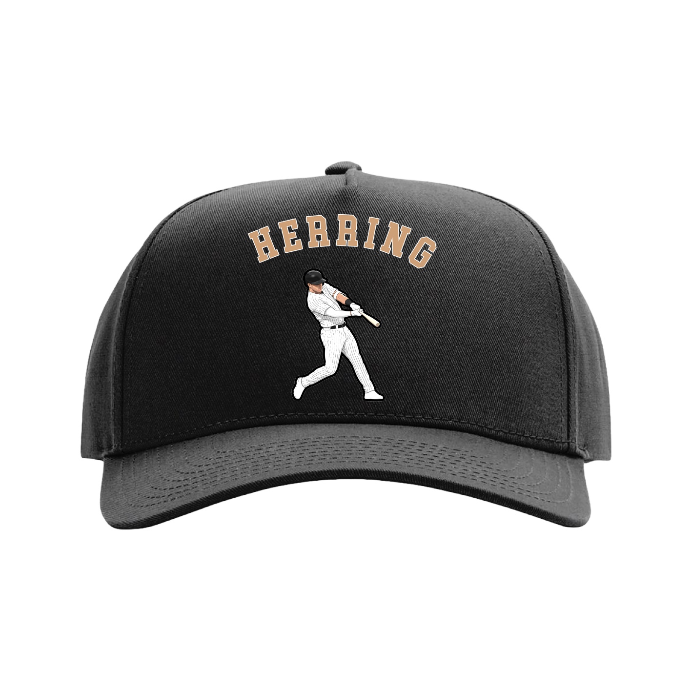 Full Fabric Five-Panel Champ Cap — Shirsey Arch in Black