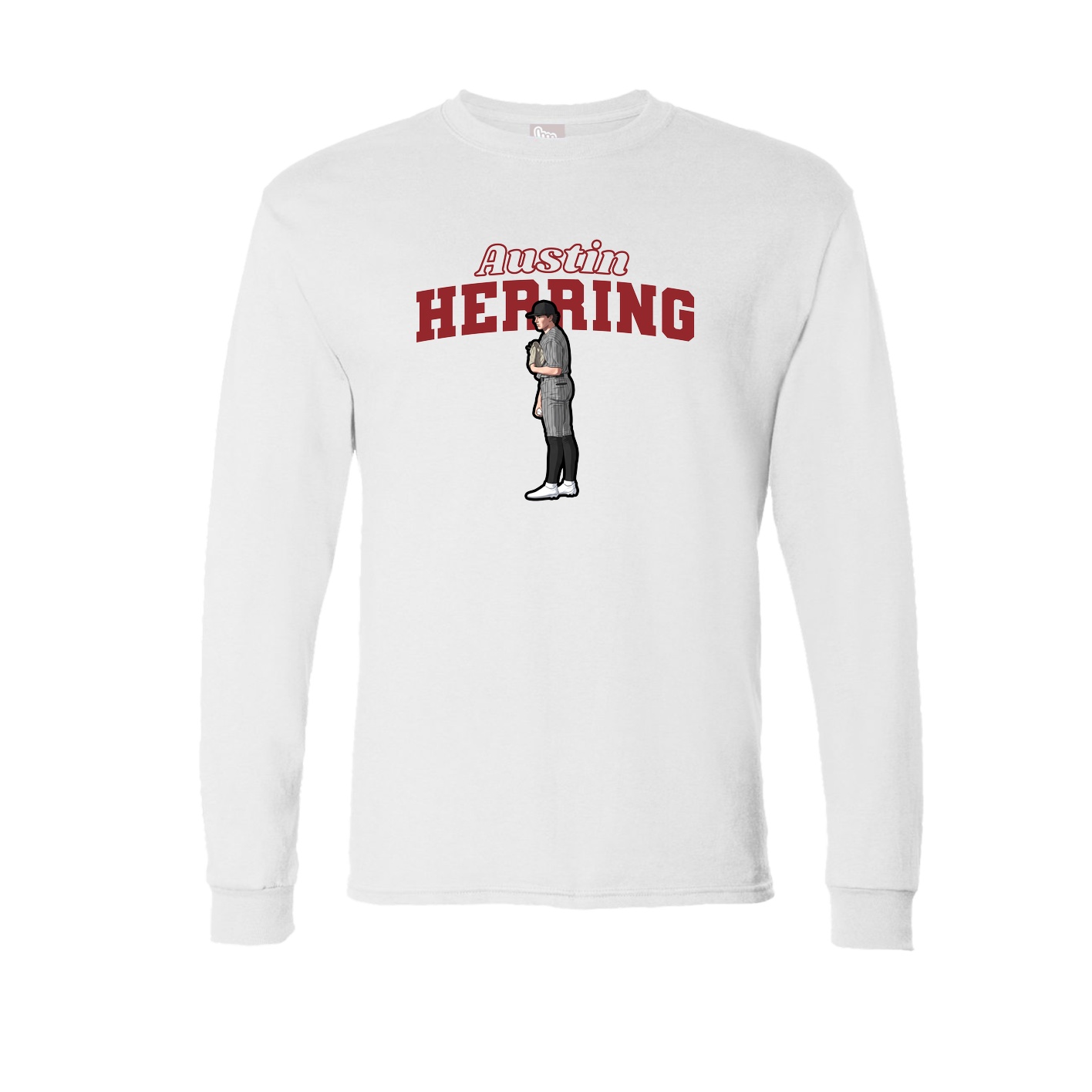 Long Sleeve Tee — Name Arch in White