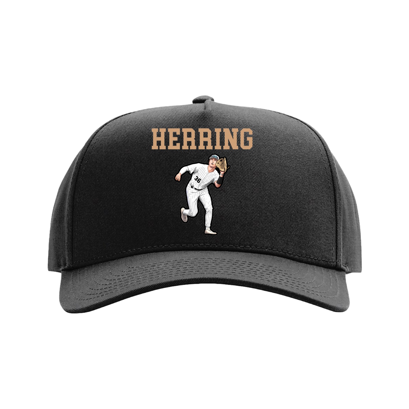 Full Fabric Five-Panel Champ Cap — Shirsey in Black