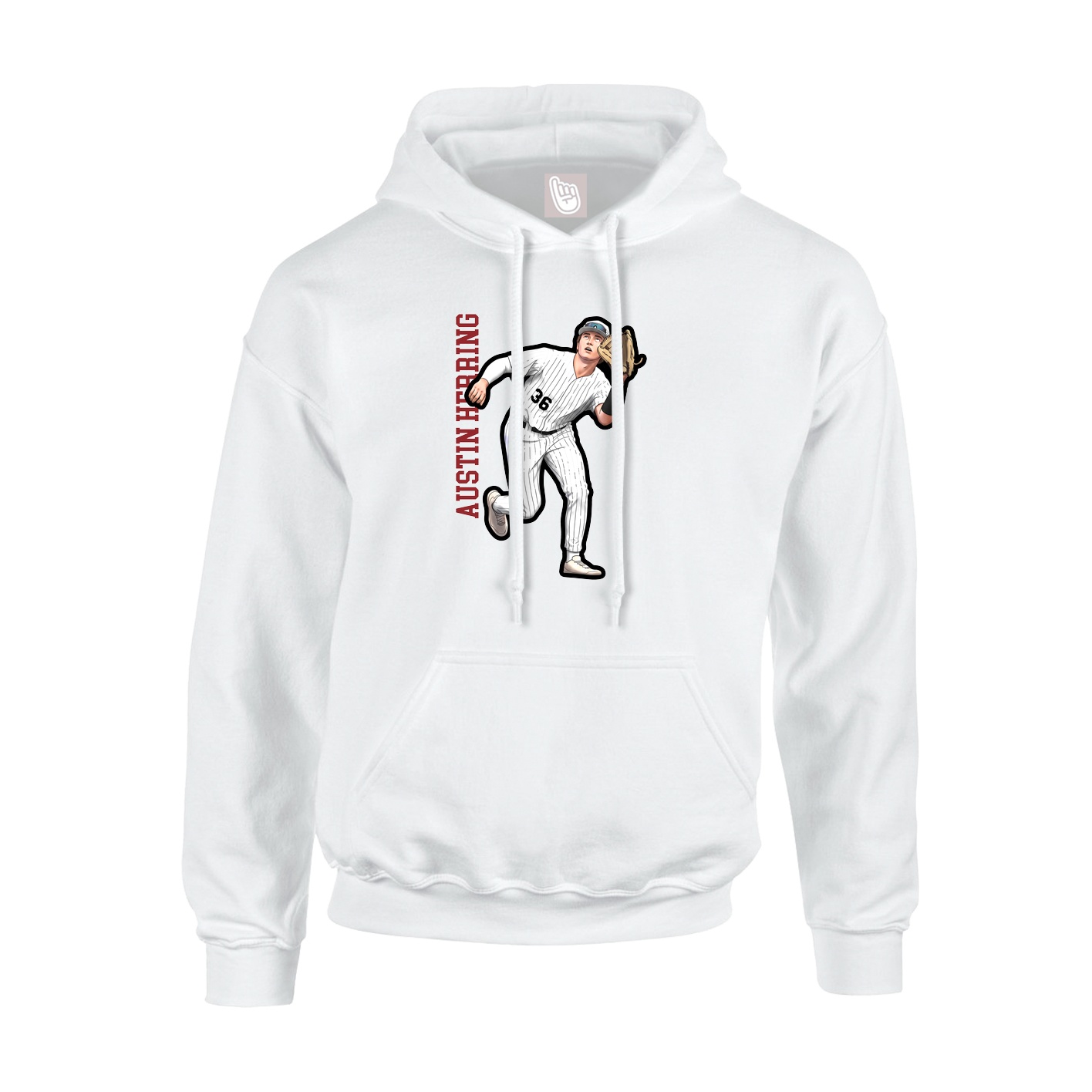 Youth Hoodie — Name Vertical in White