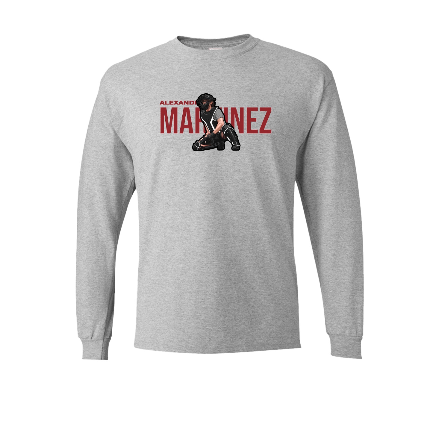 Long Sleeve Tee — Player Name in Grey