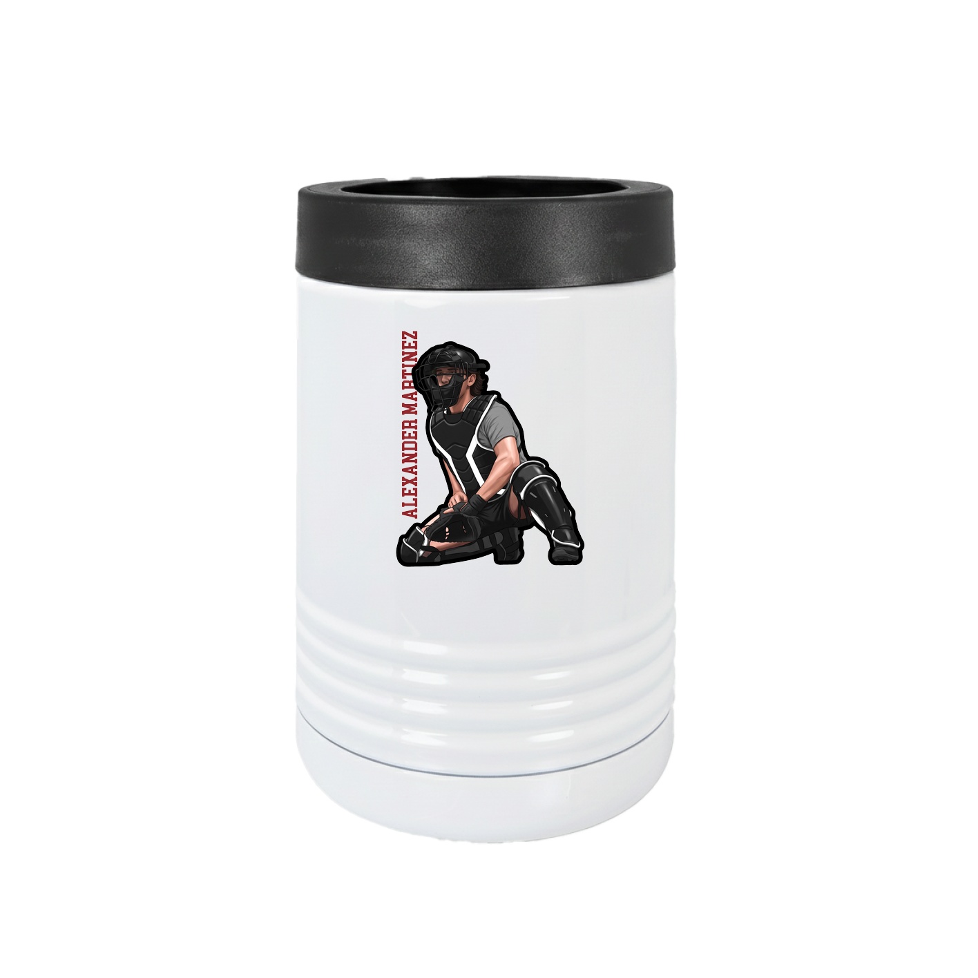 Beverage Holder — Name Vertical in White