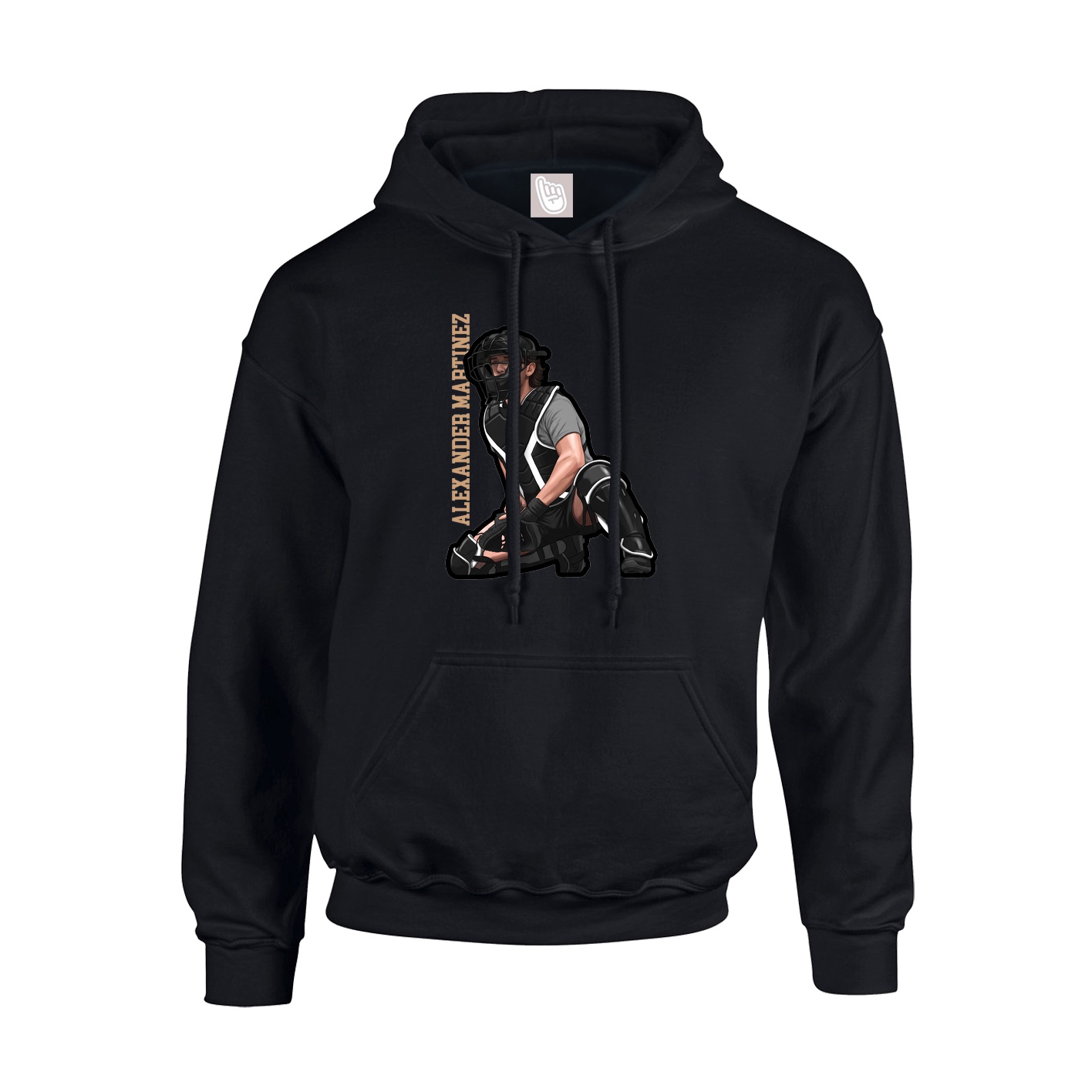 Youth Hoodie — Name Vertical in Black