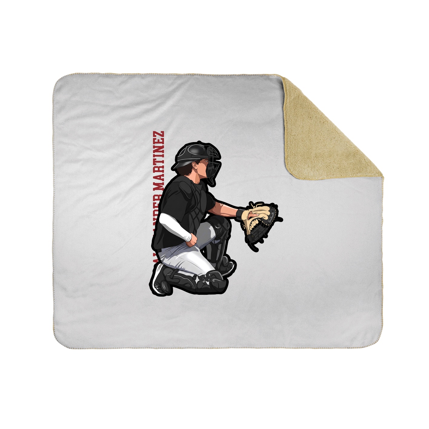 Throw Blanket — Name Vertical in White