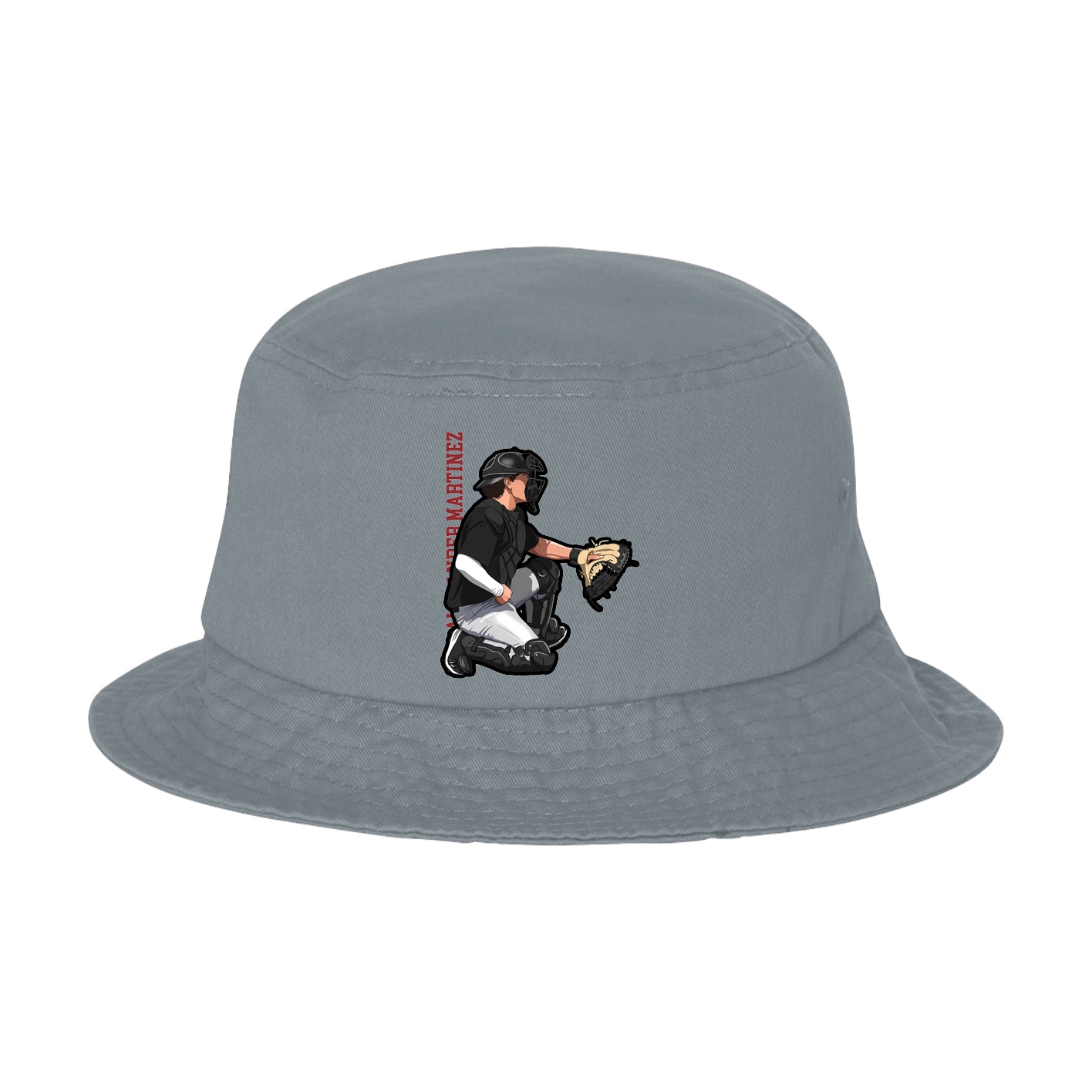 Bucket Cap — Name Vertical in Grey