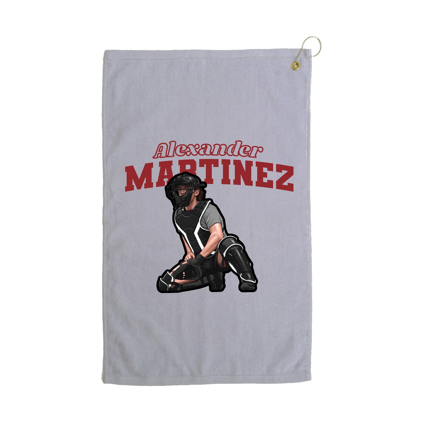 Golf Towel — Name Arch in Grey