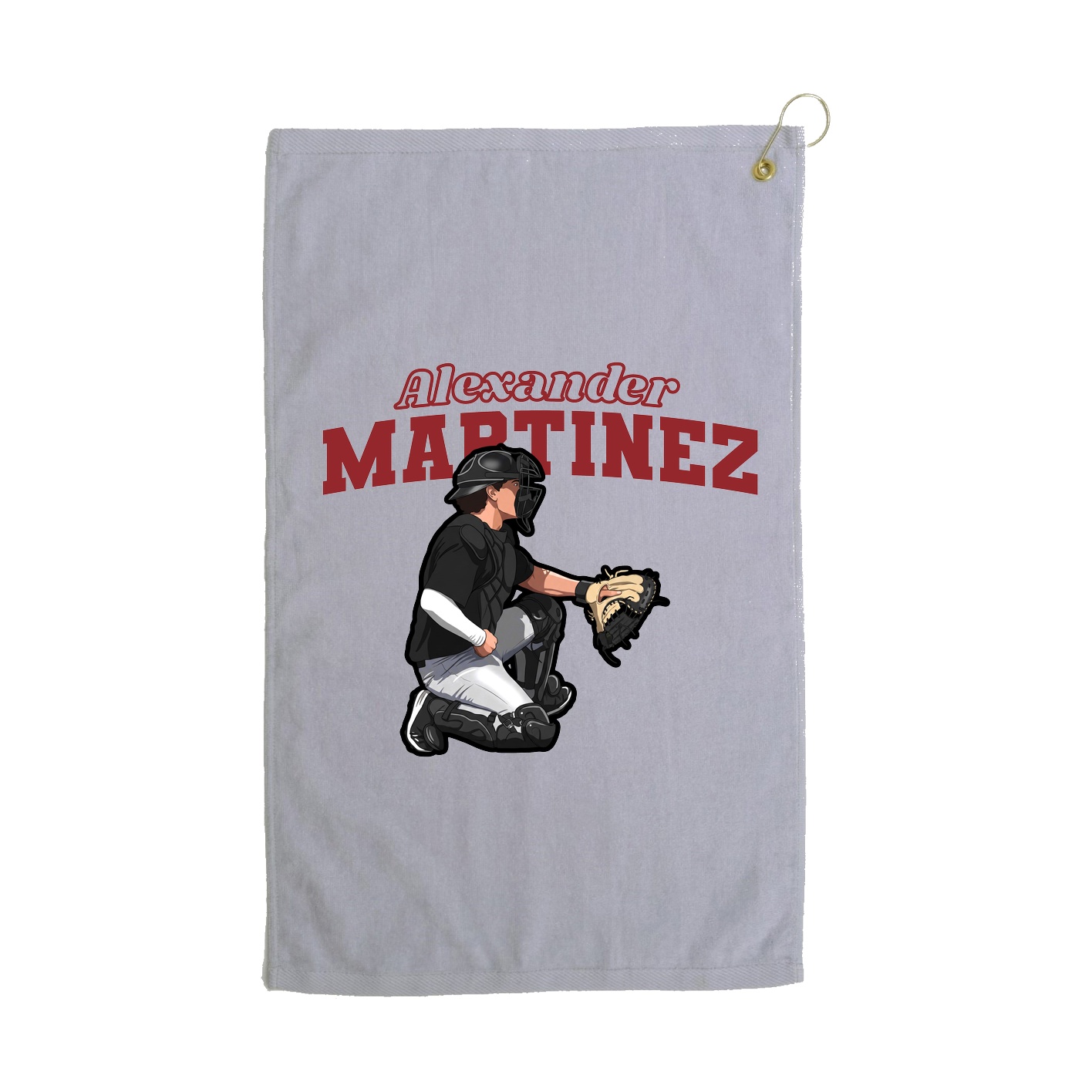 Golf Towel — Name Arch in Grey