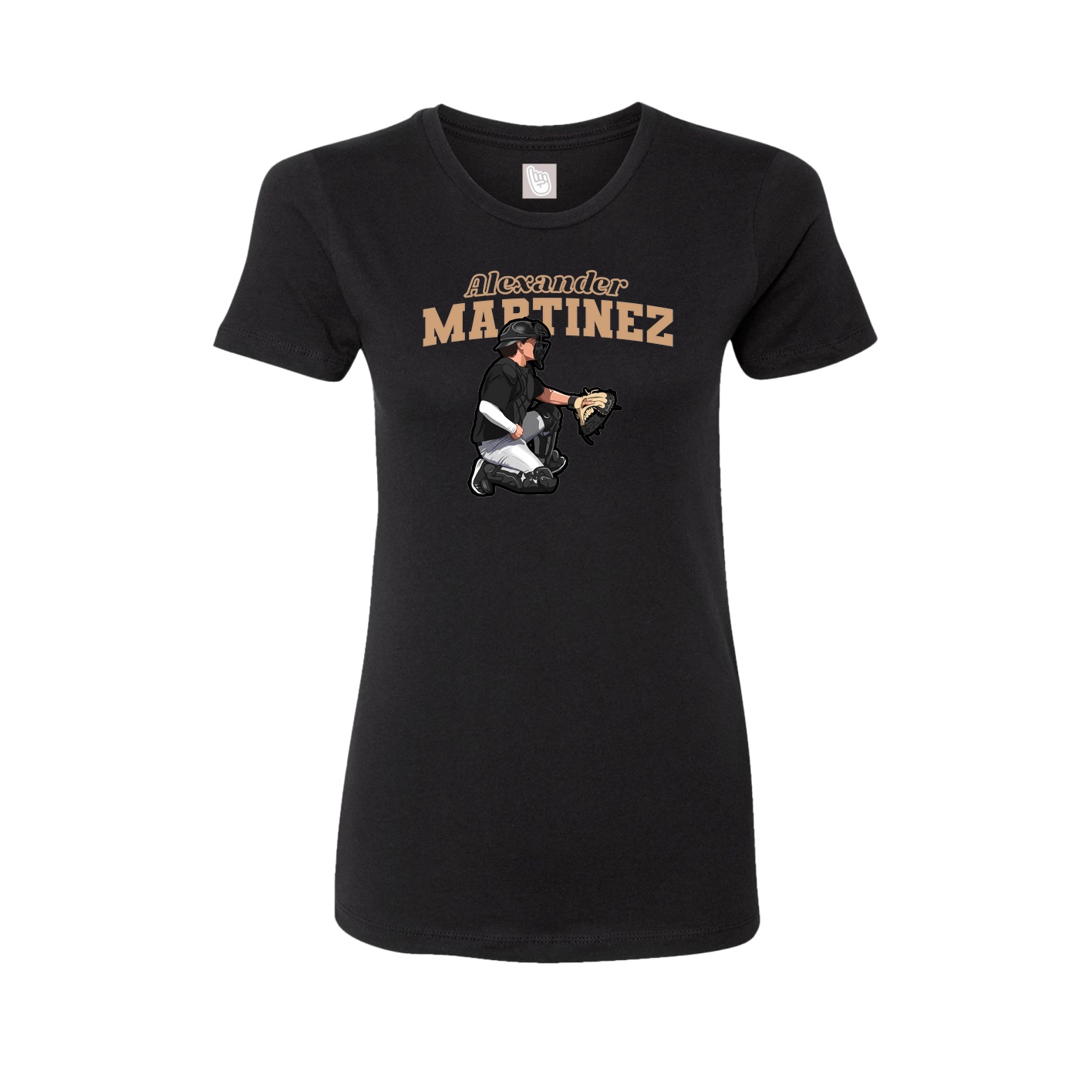 Fitted Women's Tee — Name Arch in Black