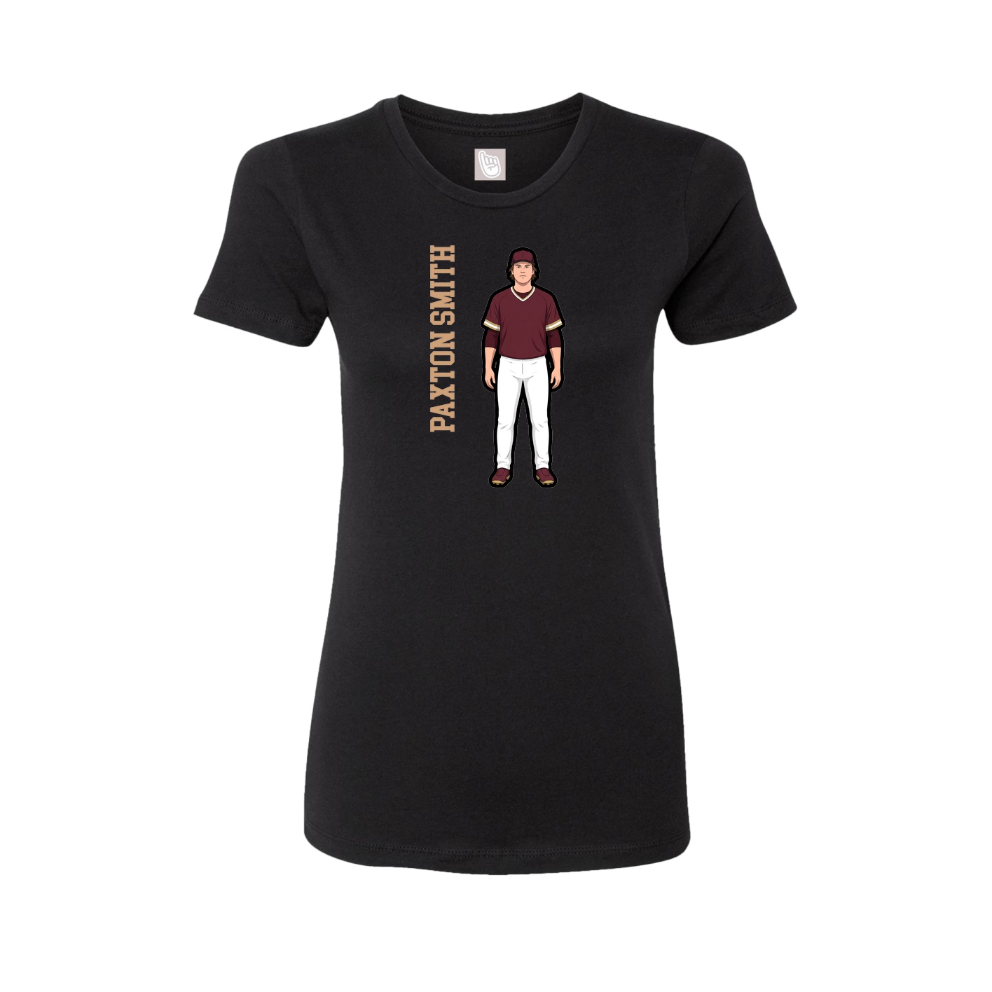 Womens Tee — Name Vertical in Black