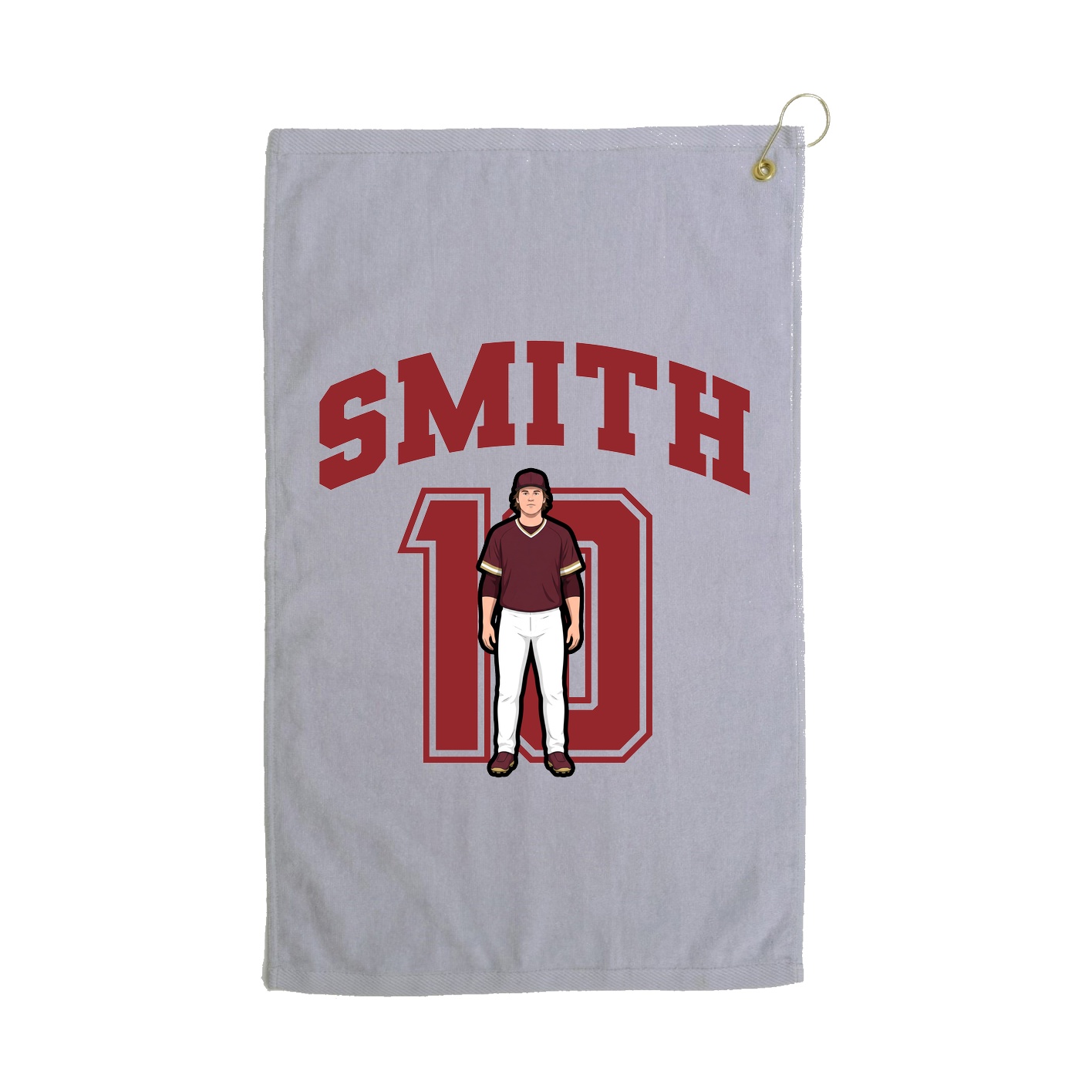 Golf Towel — Number in Grey