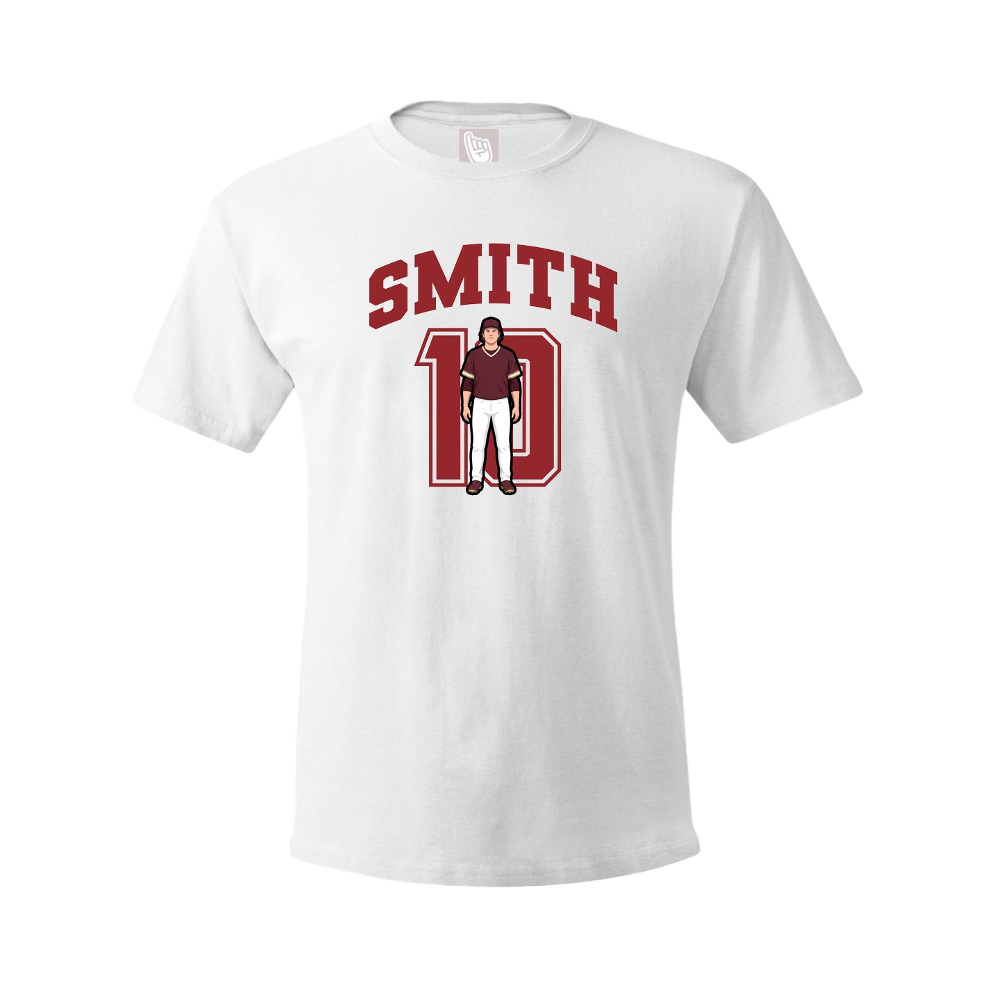 Youth Tee — Number in White