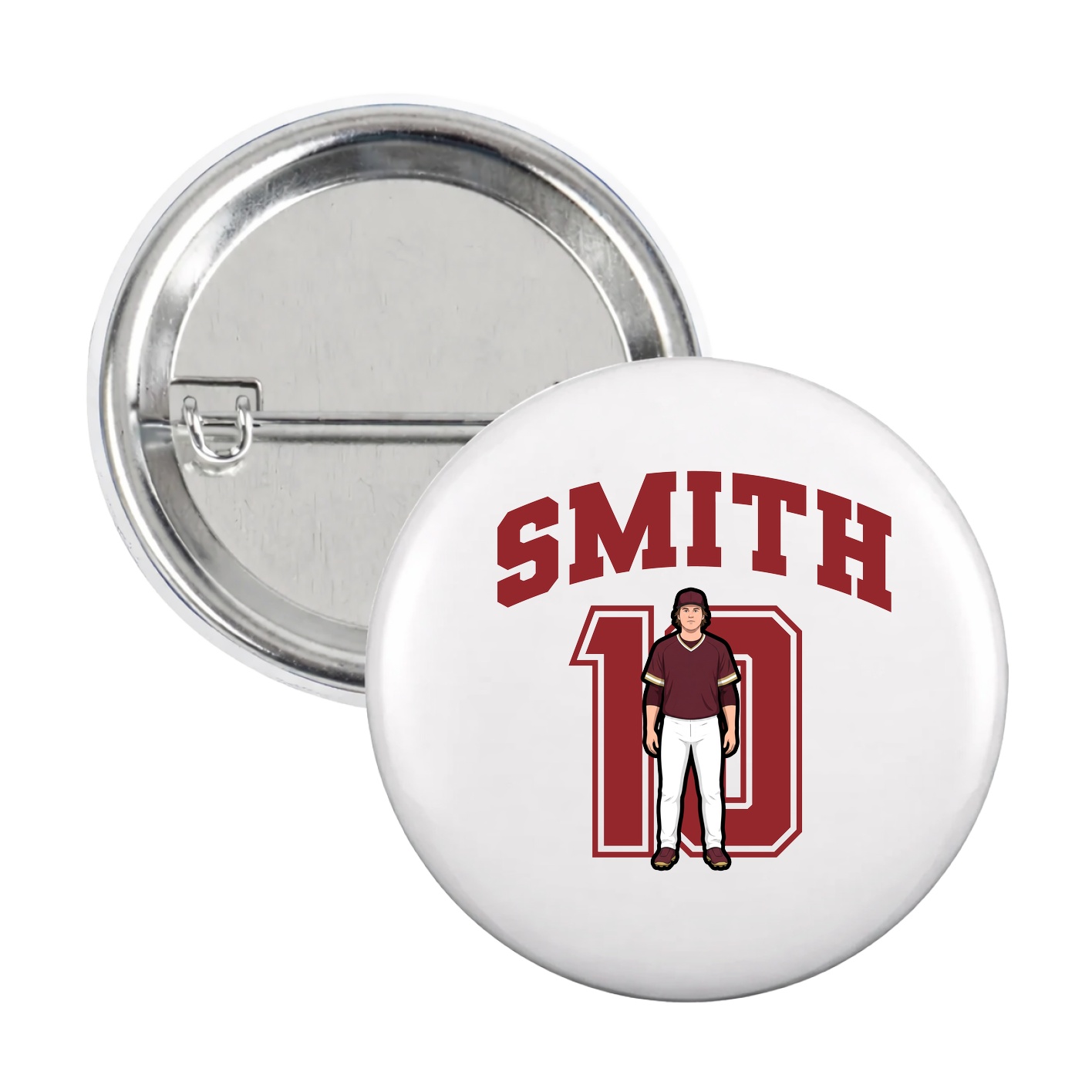Game Day Button — Number in White